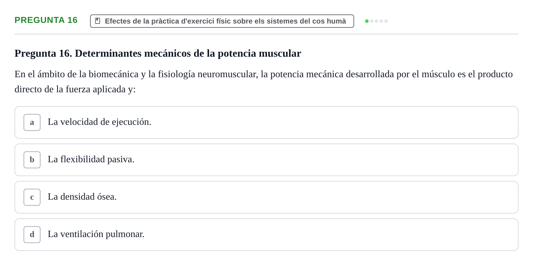 Enunciado: Pregunta 16