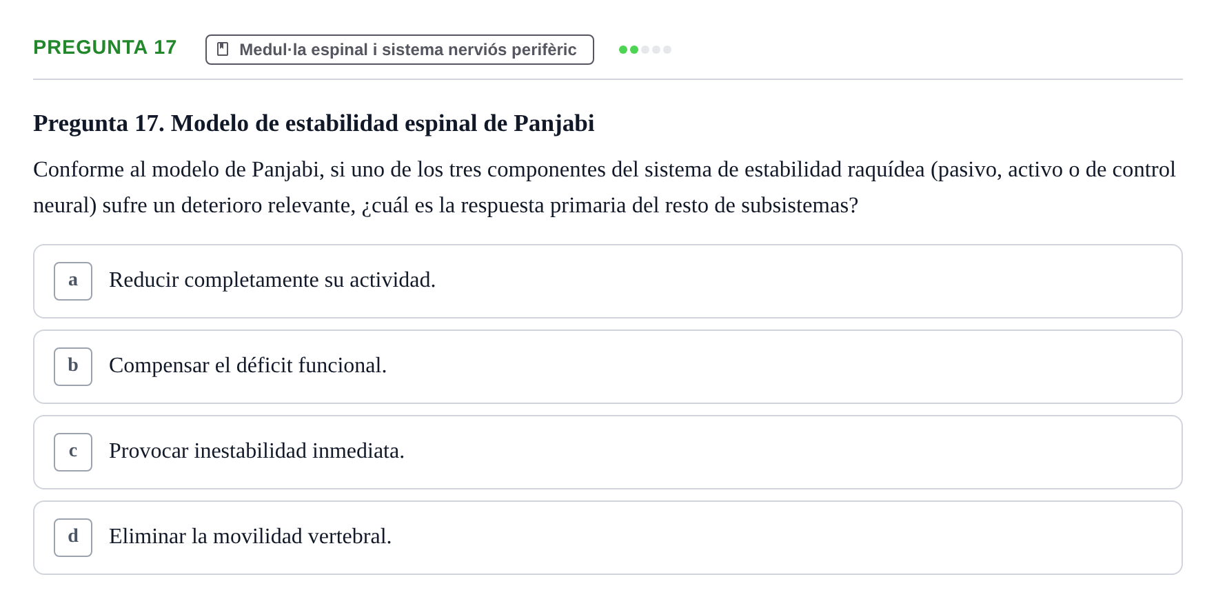 Enunciado: Pregunta 17