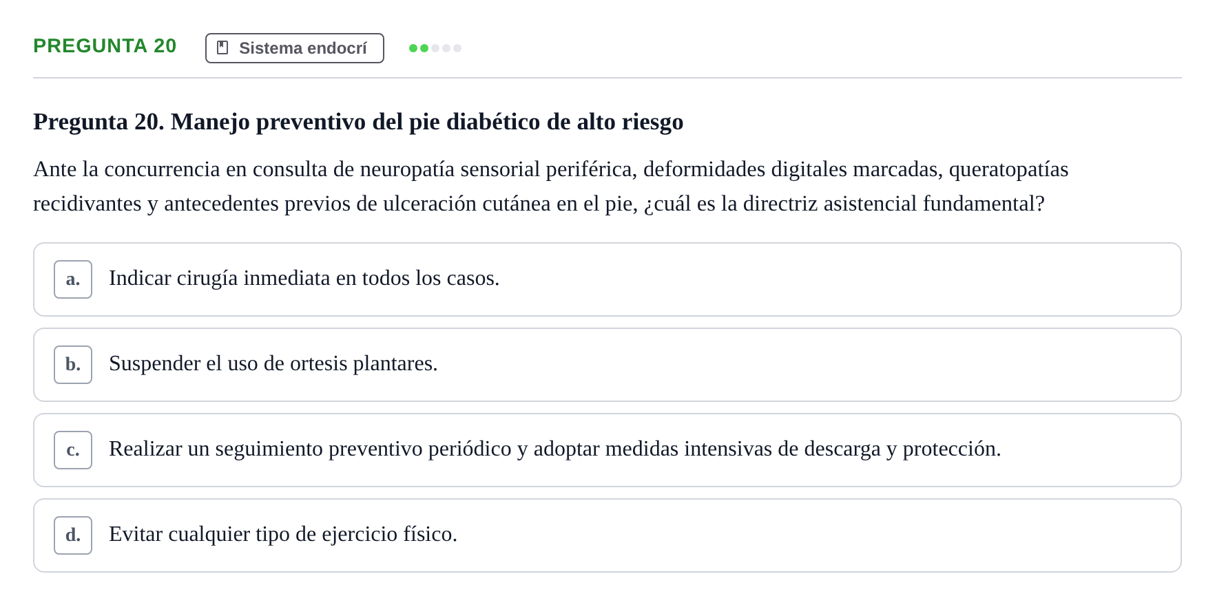 Enunciado: Pregunta 20
