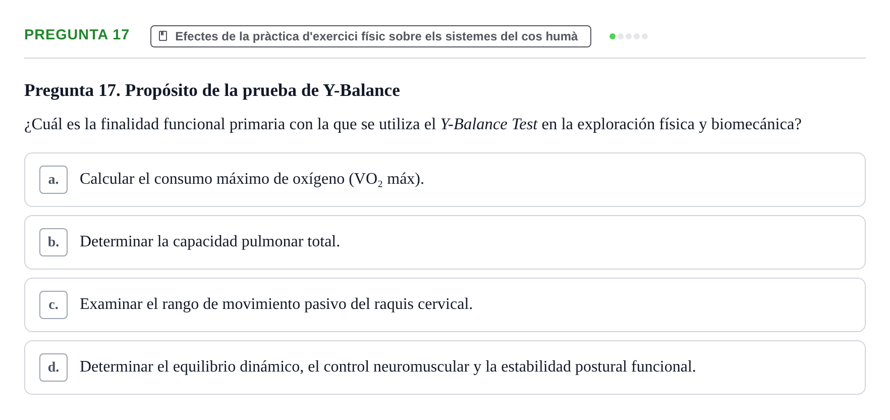 Enunciado: Pregunta 17