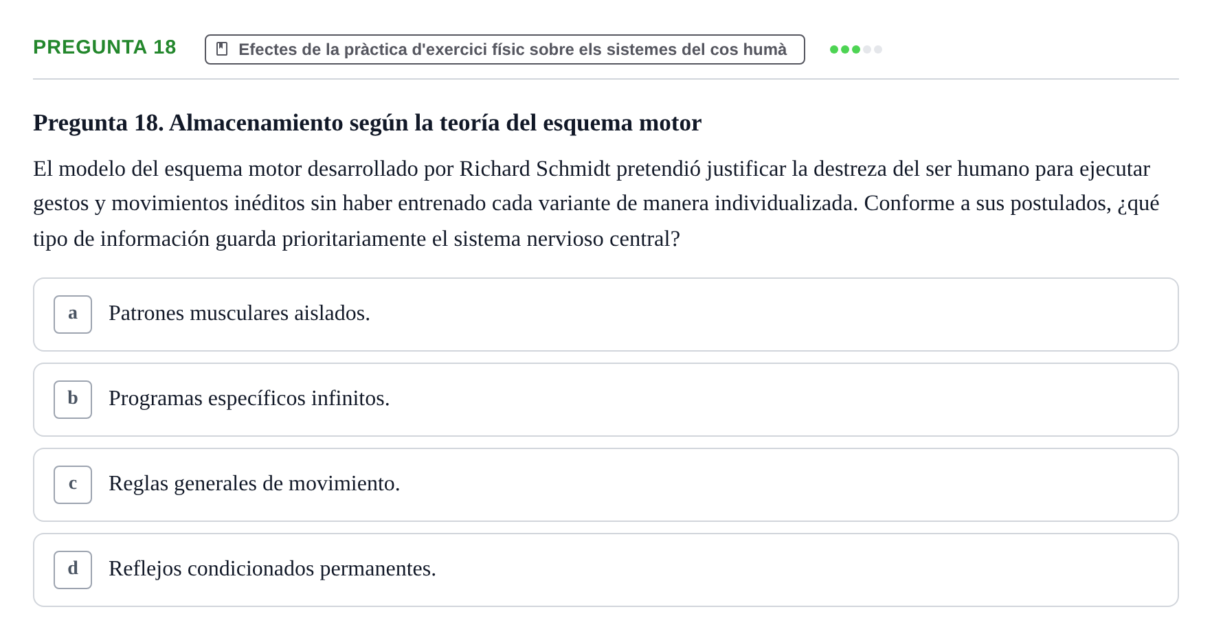 Enunciado: Pregunta 18