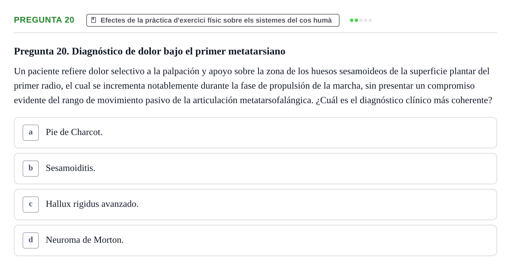 Enunciado: Pregunta 20