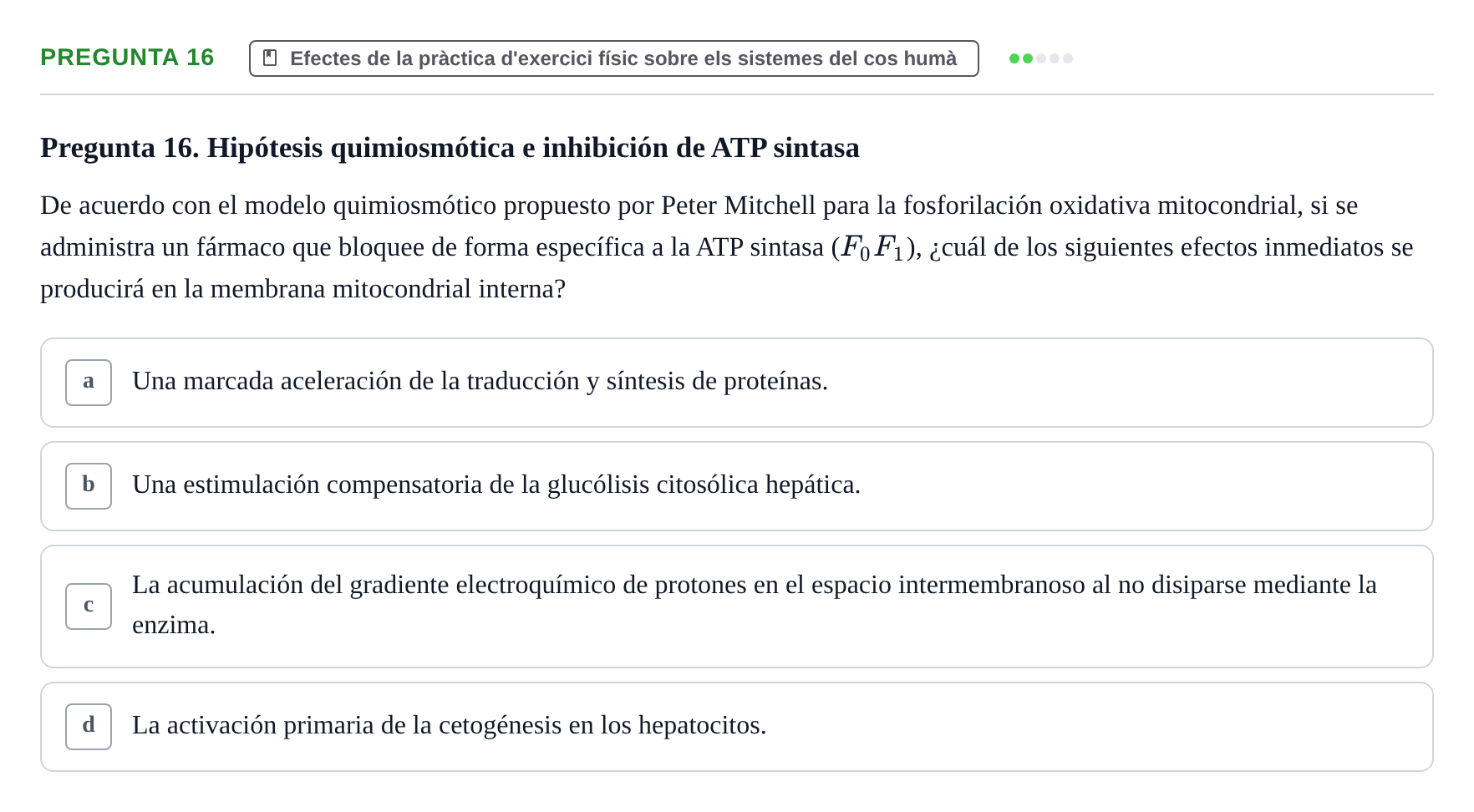 Enunciado: Pregunta 16