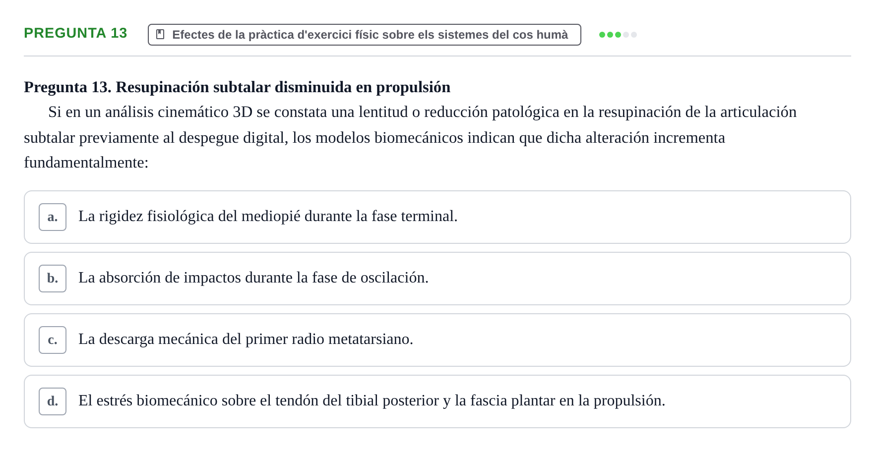 Enunciado: Pregunta 13