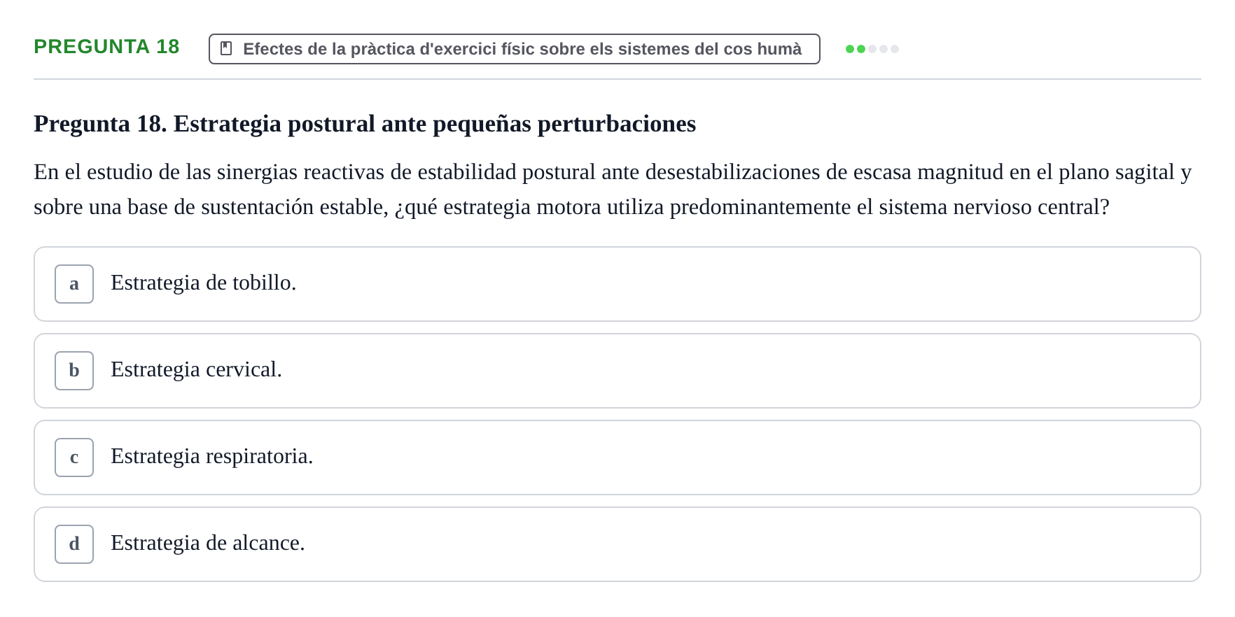 Enunciado: Pregunta 18