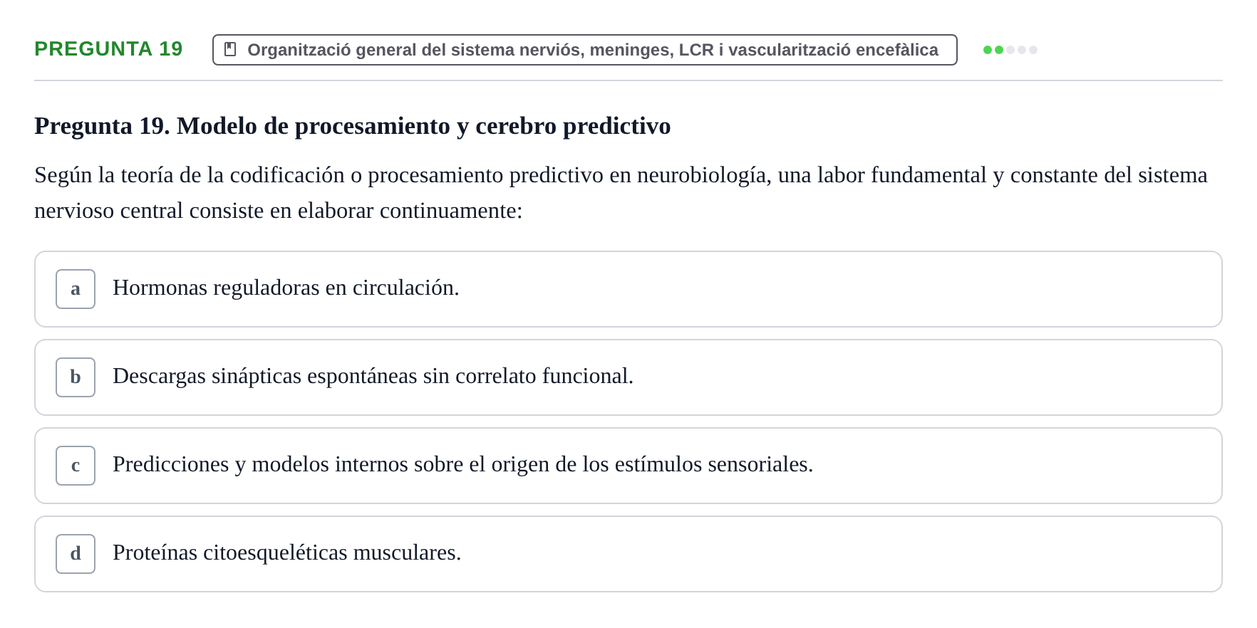 Enunciado: Pregunta 19