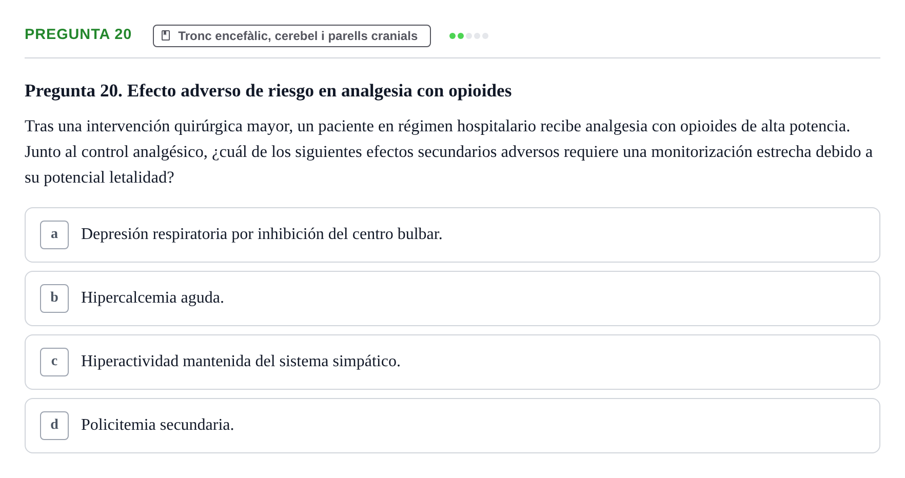 Enunciado: Pregunta 20