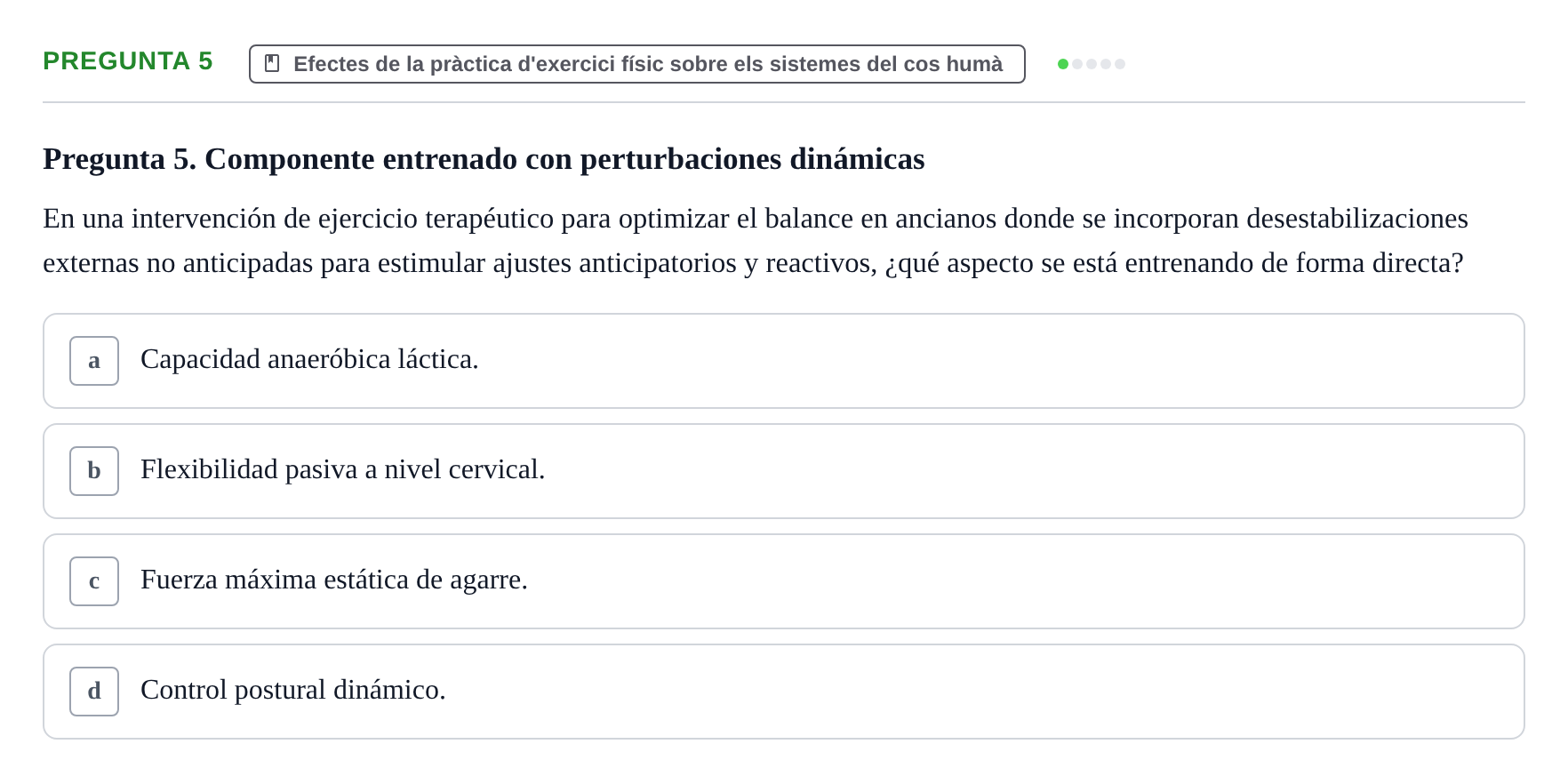 Enunciado: Pregunta 5