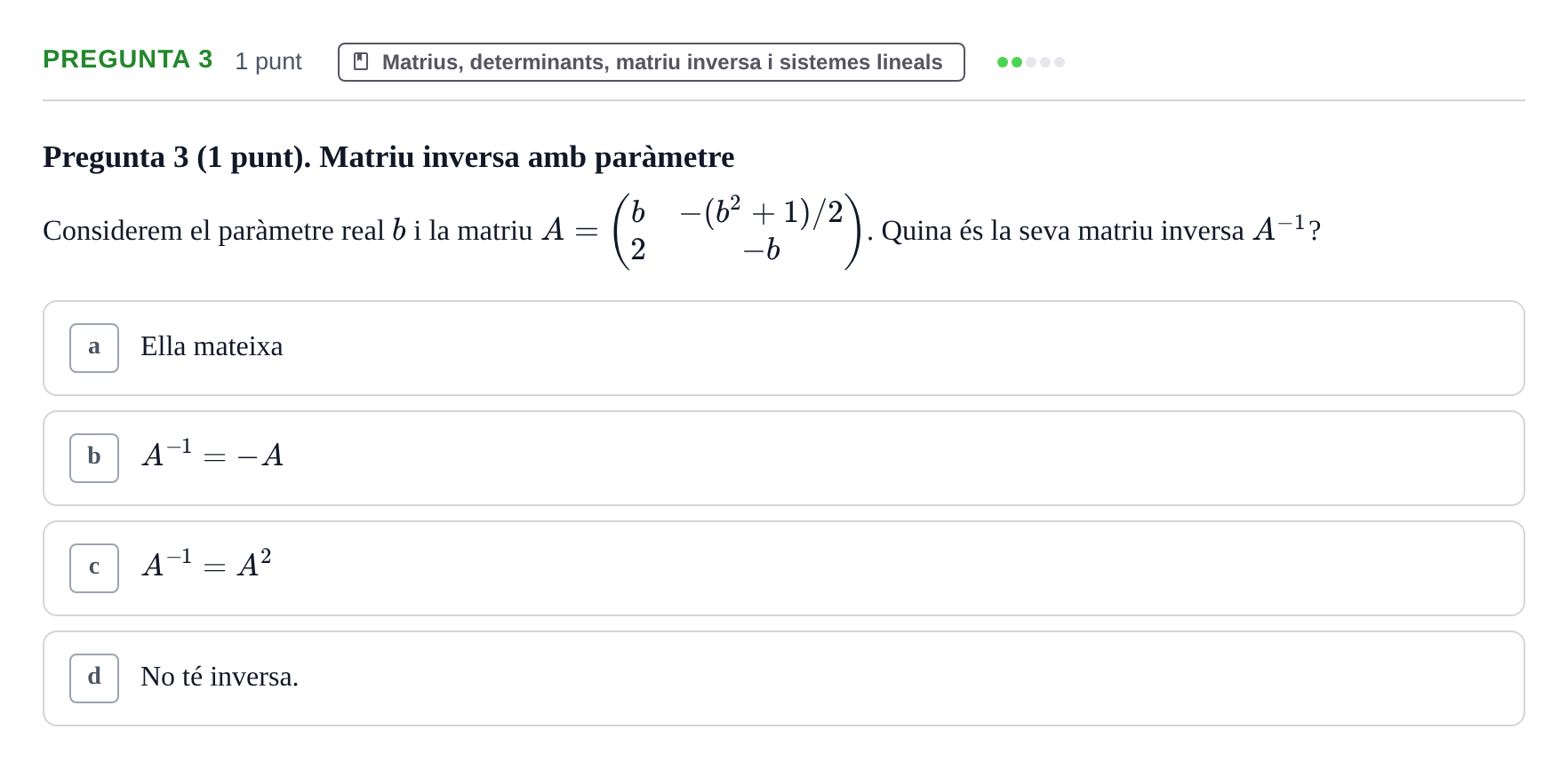 Enunciado: Pregunta 3 · Matemáticas UDG 2016