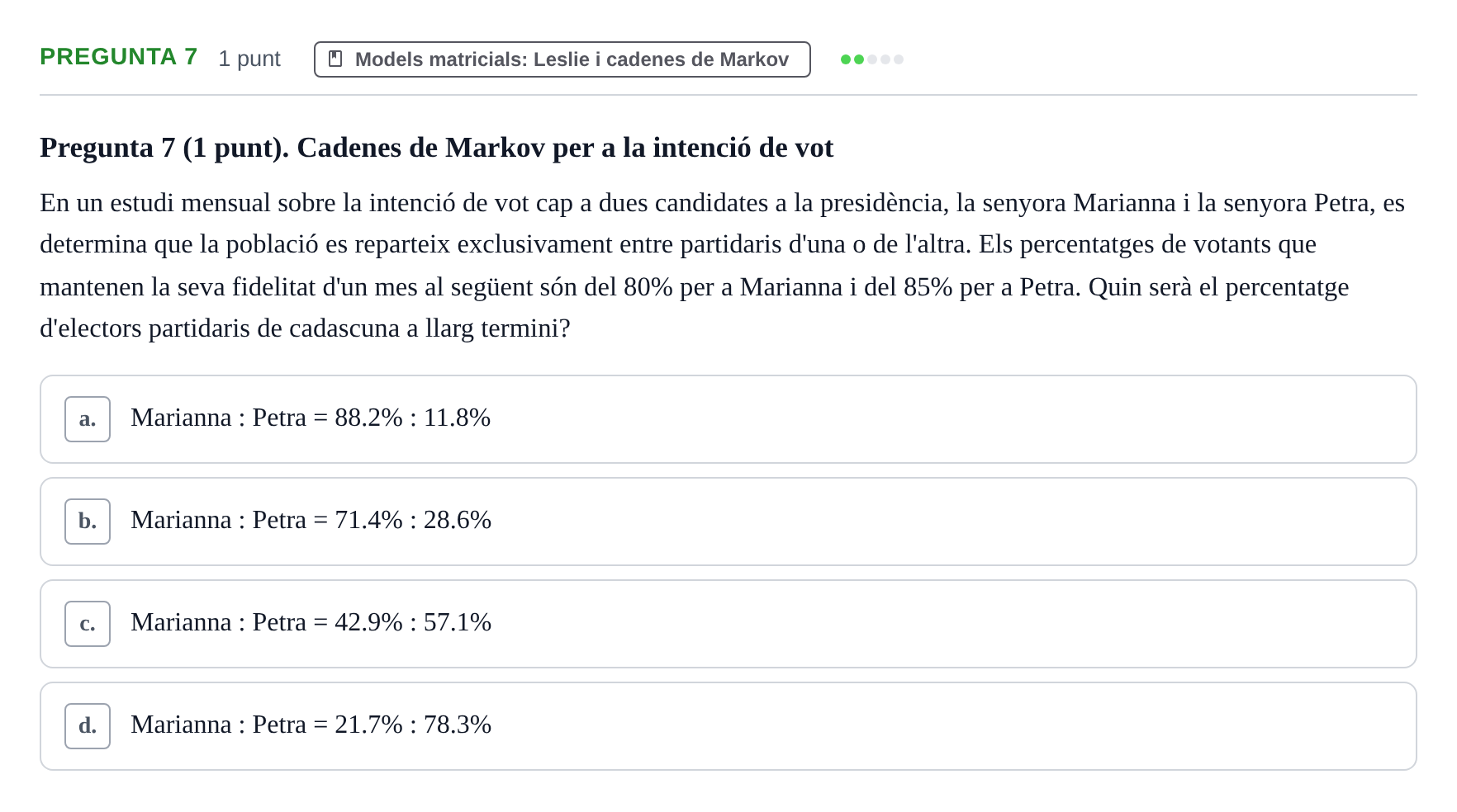 Enunciado: Pregunta 7 · Matemáticas UDG 2016