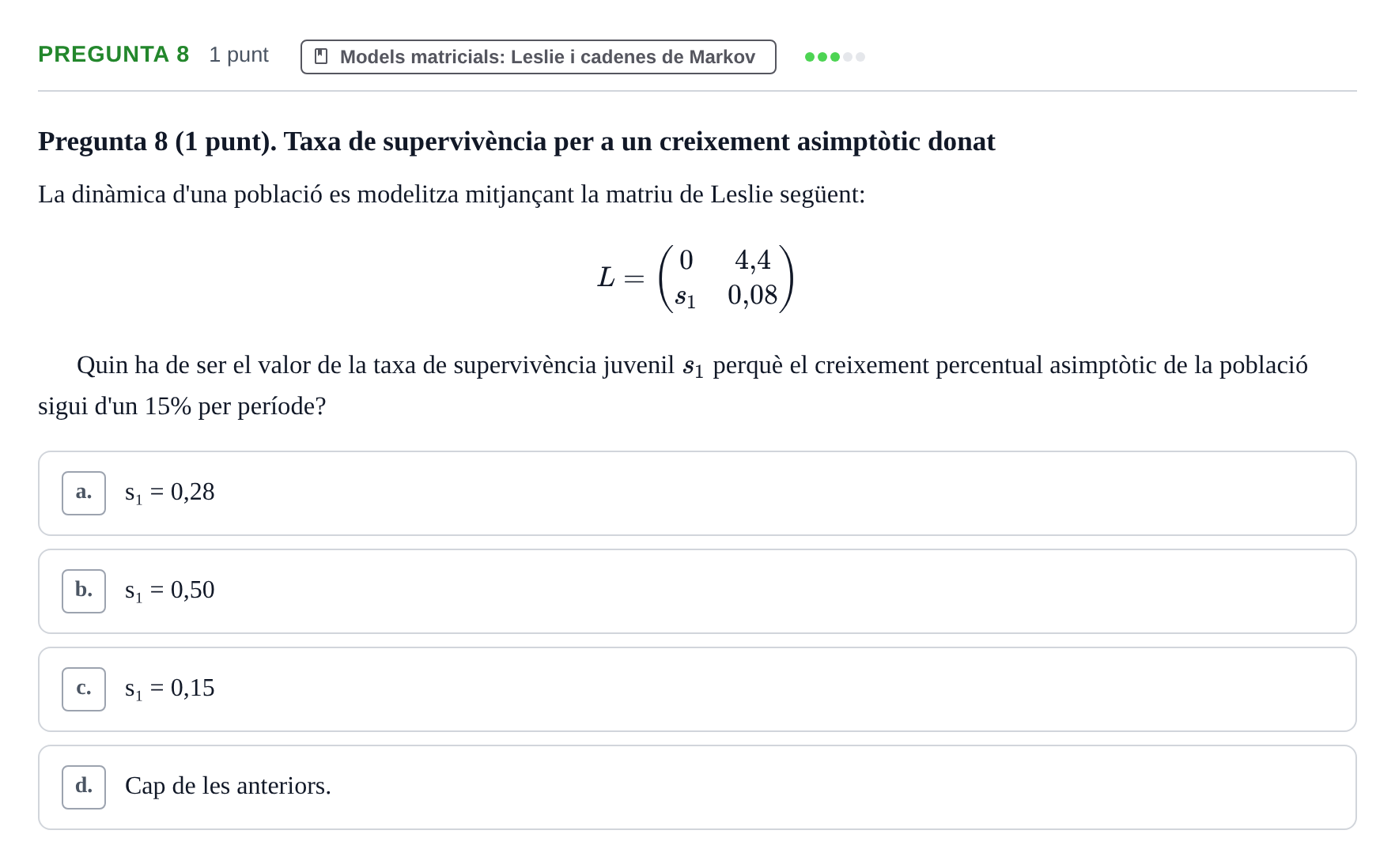 Enunciado: Pregunta 8 · Matemáticas UDG 2016