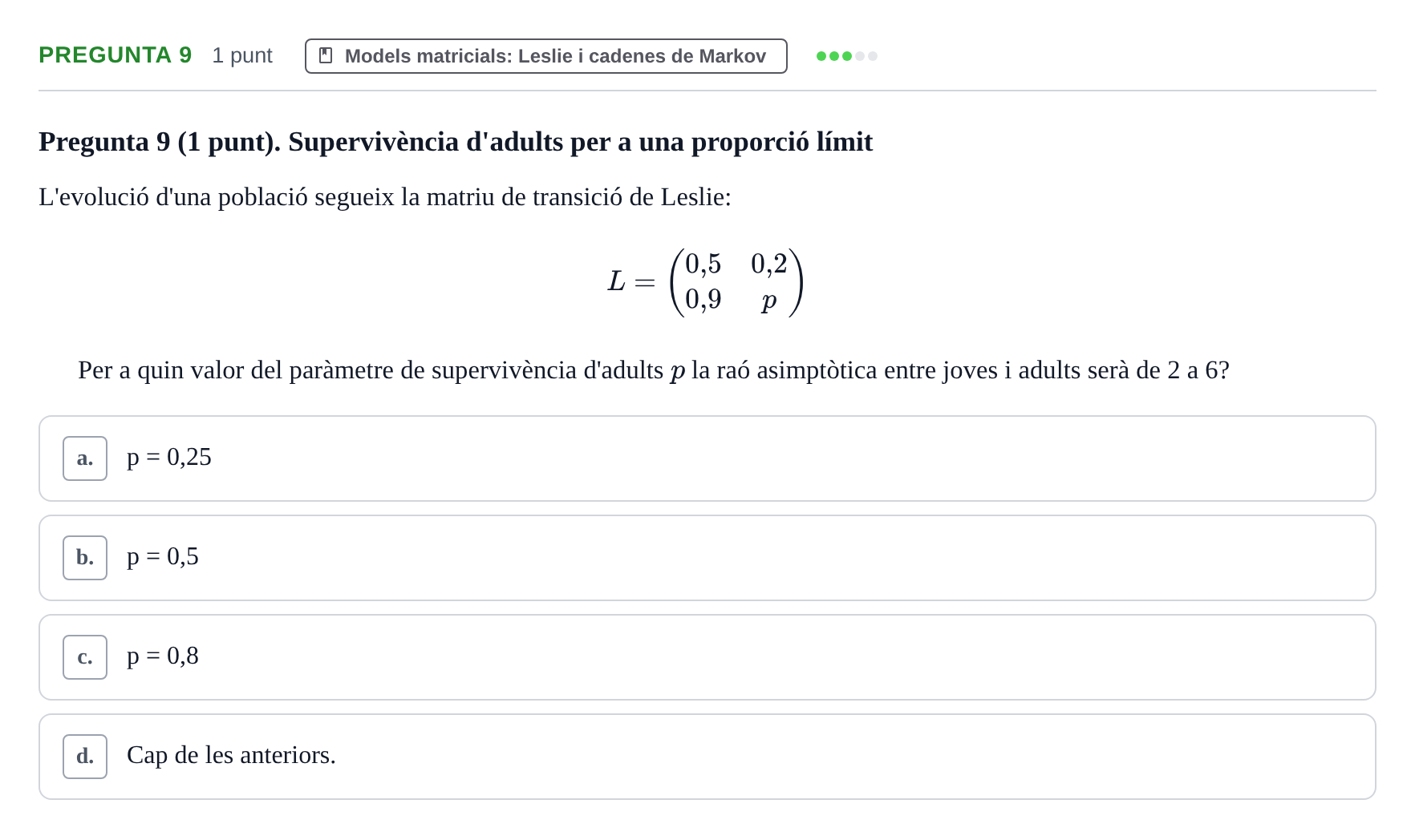 Enunciado: Pregunta 9 · Matemáticas UDG 2016