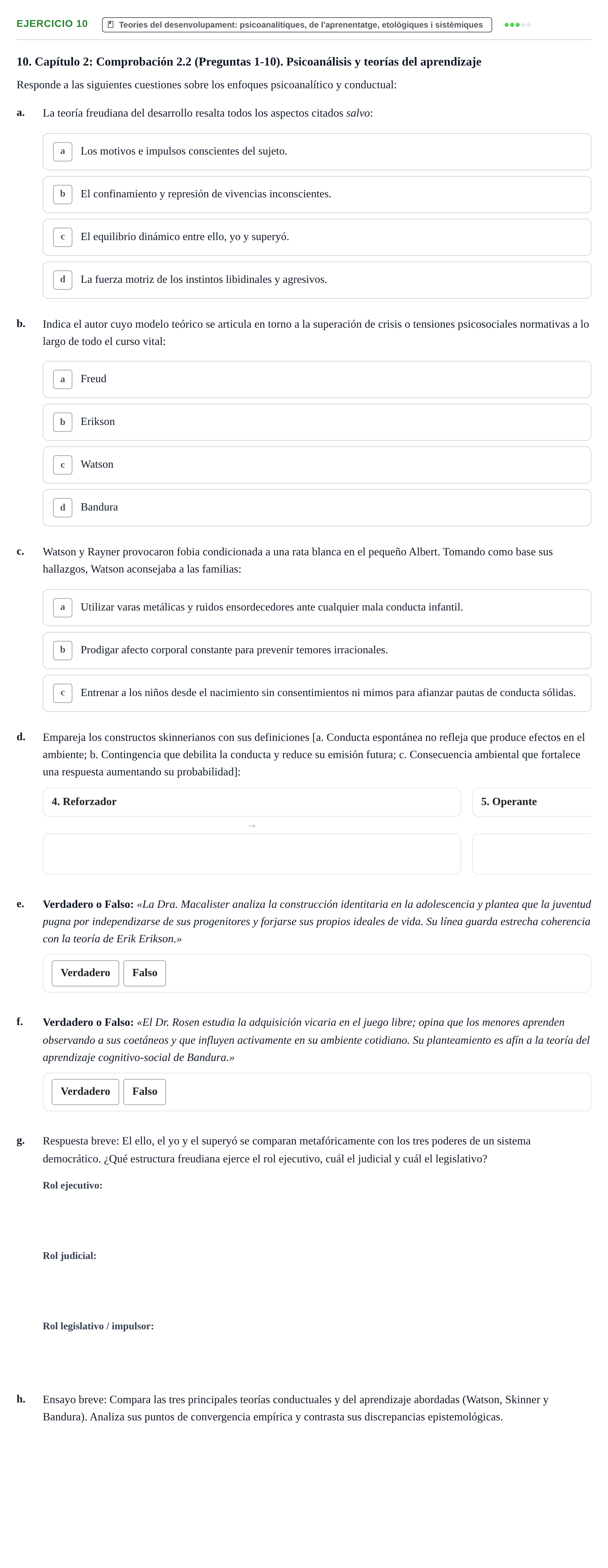 Enunciado: Problema 10 · Desenvolupament en la Infancia UB Batería de preguntas de examen por temas (Parte 1)
