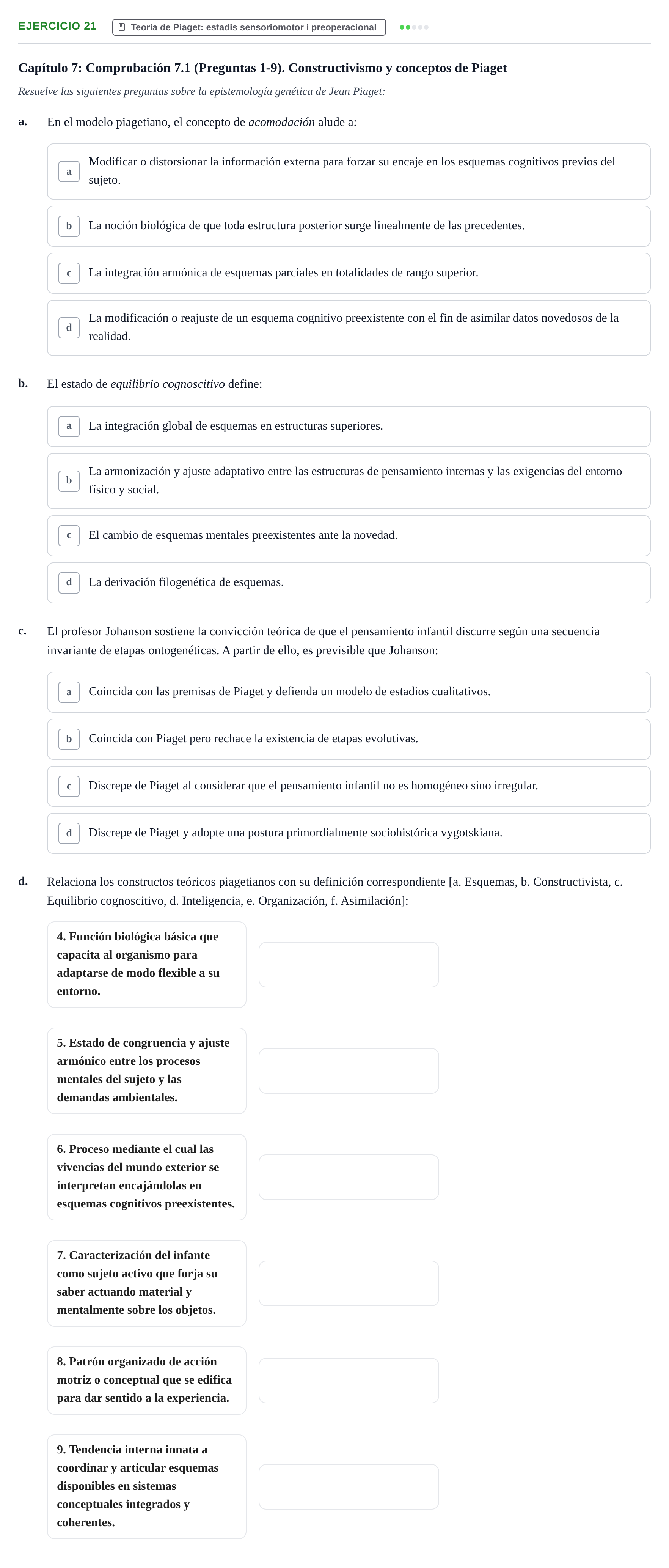 Enunciado: Problema 21 · Desenvolupament en la Infancia UB Batería de preguntas de examen por temas (Parte 1)