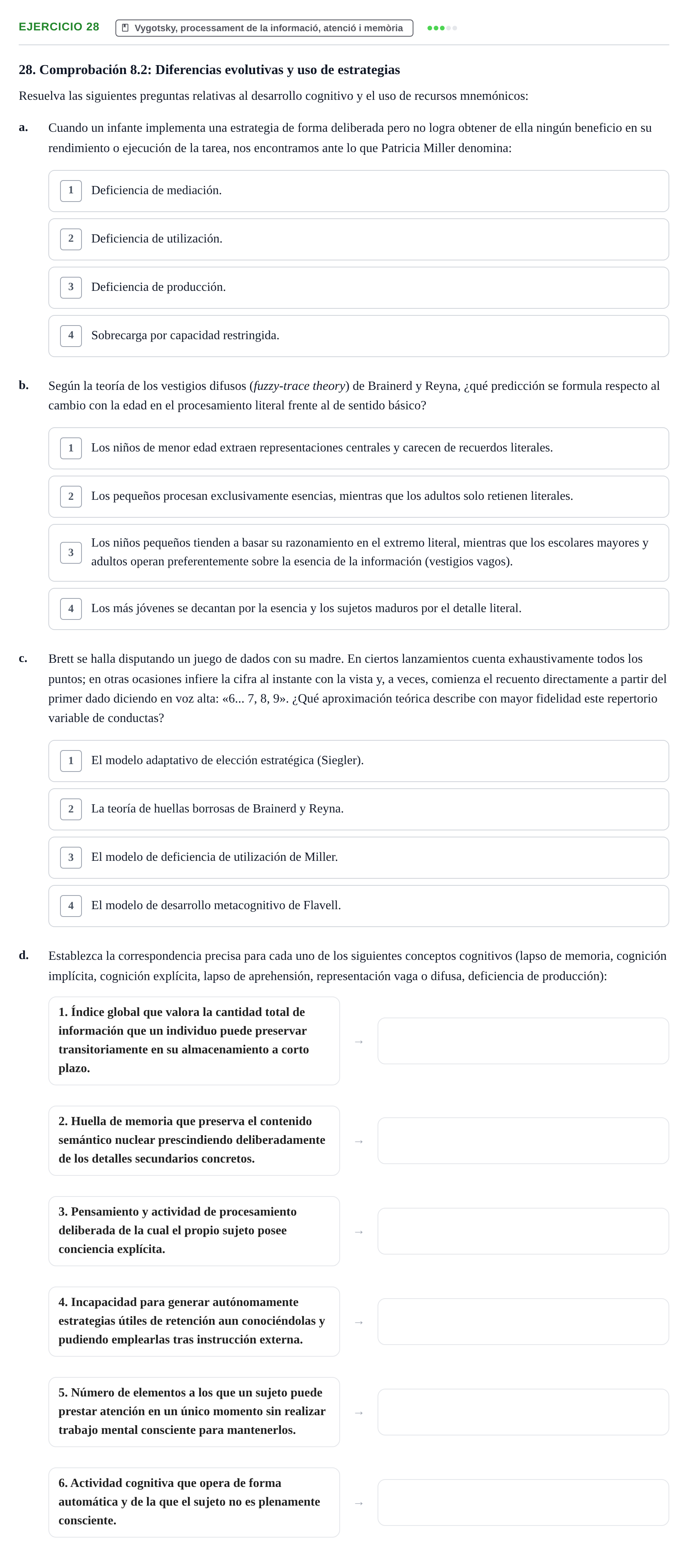 Enunciado: Problema 28 · Desenvolupament en la Infancia UB Batería de preguntas de examen por temas (Parte 1)