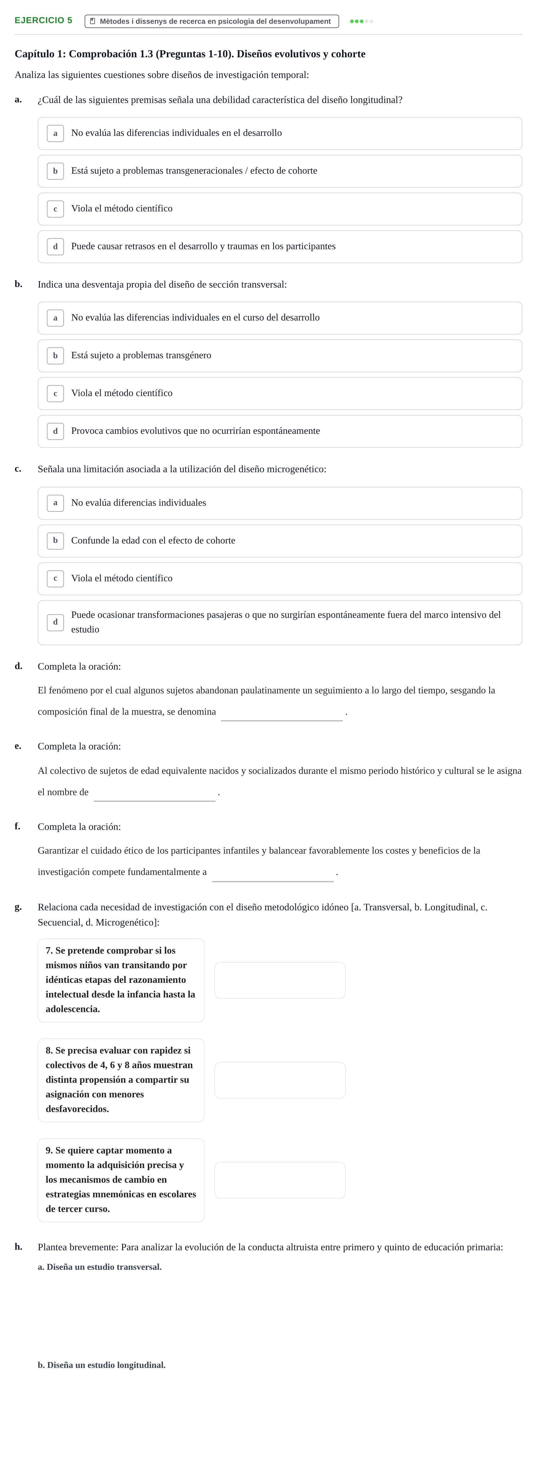 Enunciado: Problema 5 · Desenvolupament en la Infancia UB Batería de preguntas de examen por temas (Parte 1)