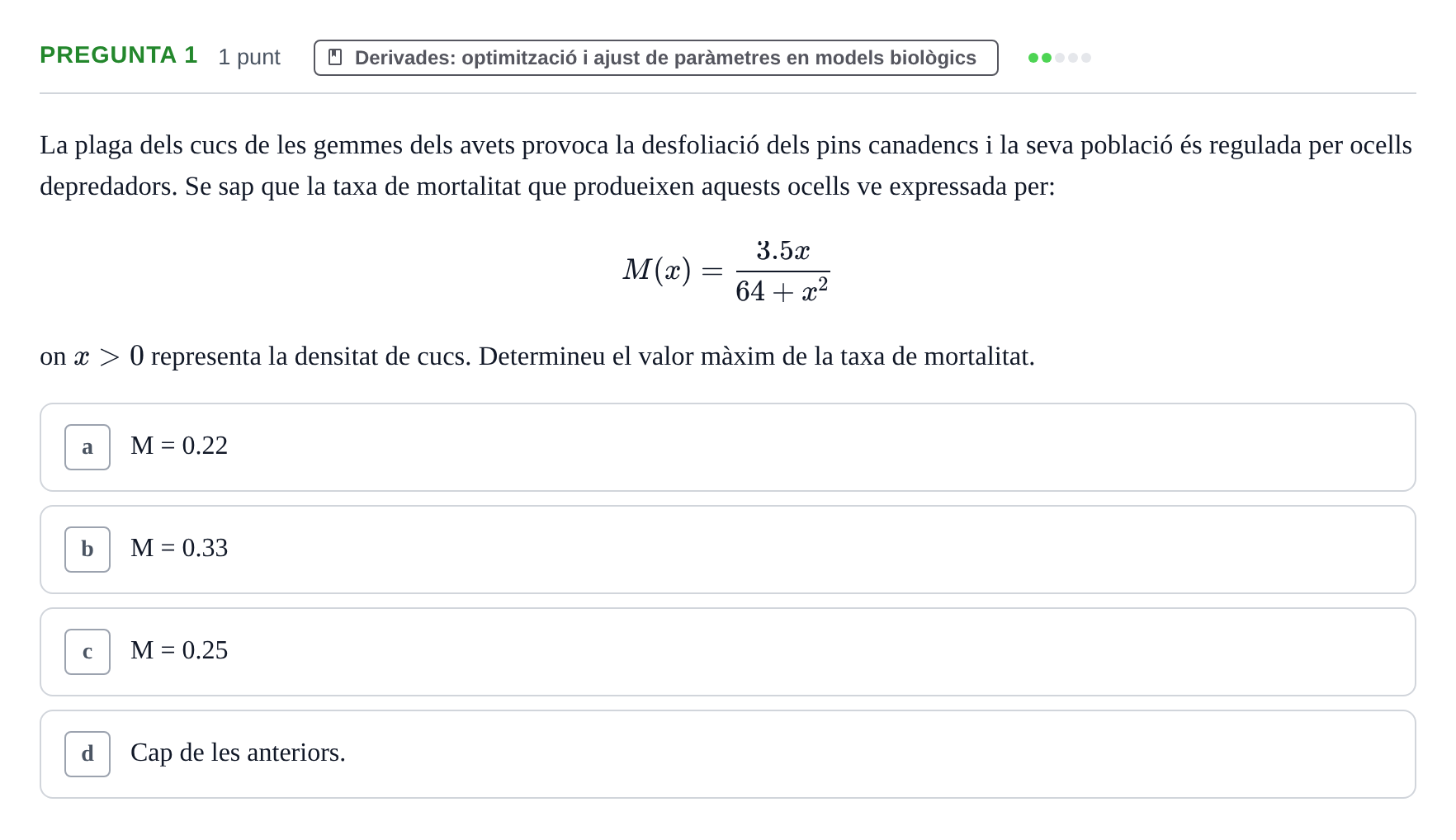 Enunciado: Pregunta 1 · Matemáticas UDG 2016