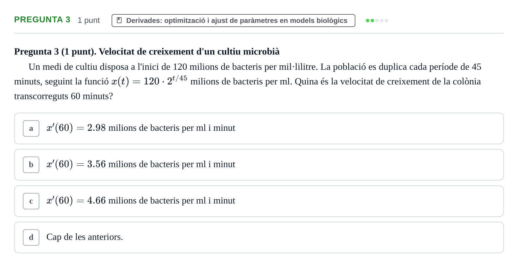 Enunciado: Pregunta 3 · Matemáticas UDG 2016