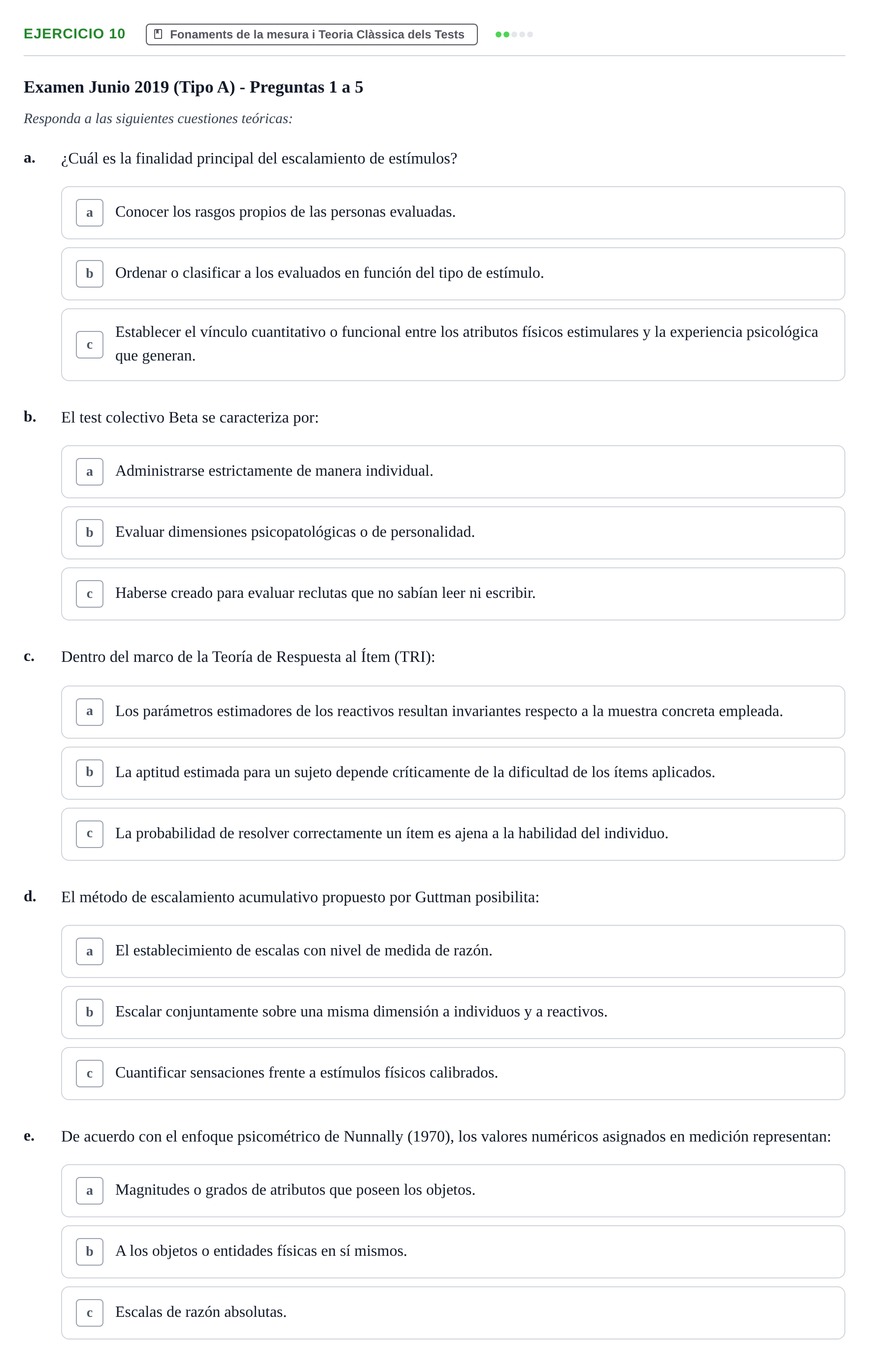 Enunciado: Problema 10 · Psicometría UB 2022