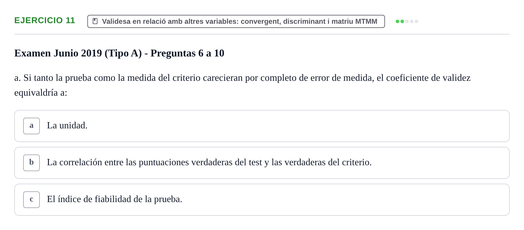 Enunciado: Ejercicio 11 - Validesa en relació amb altres variables: co… · Psicometría UB 2022