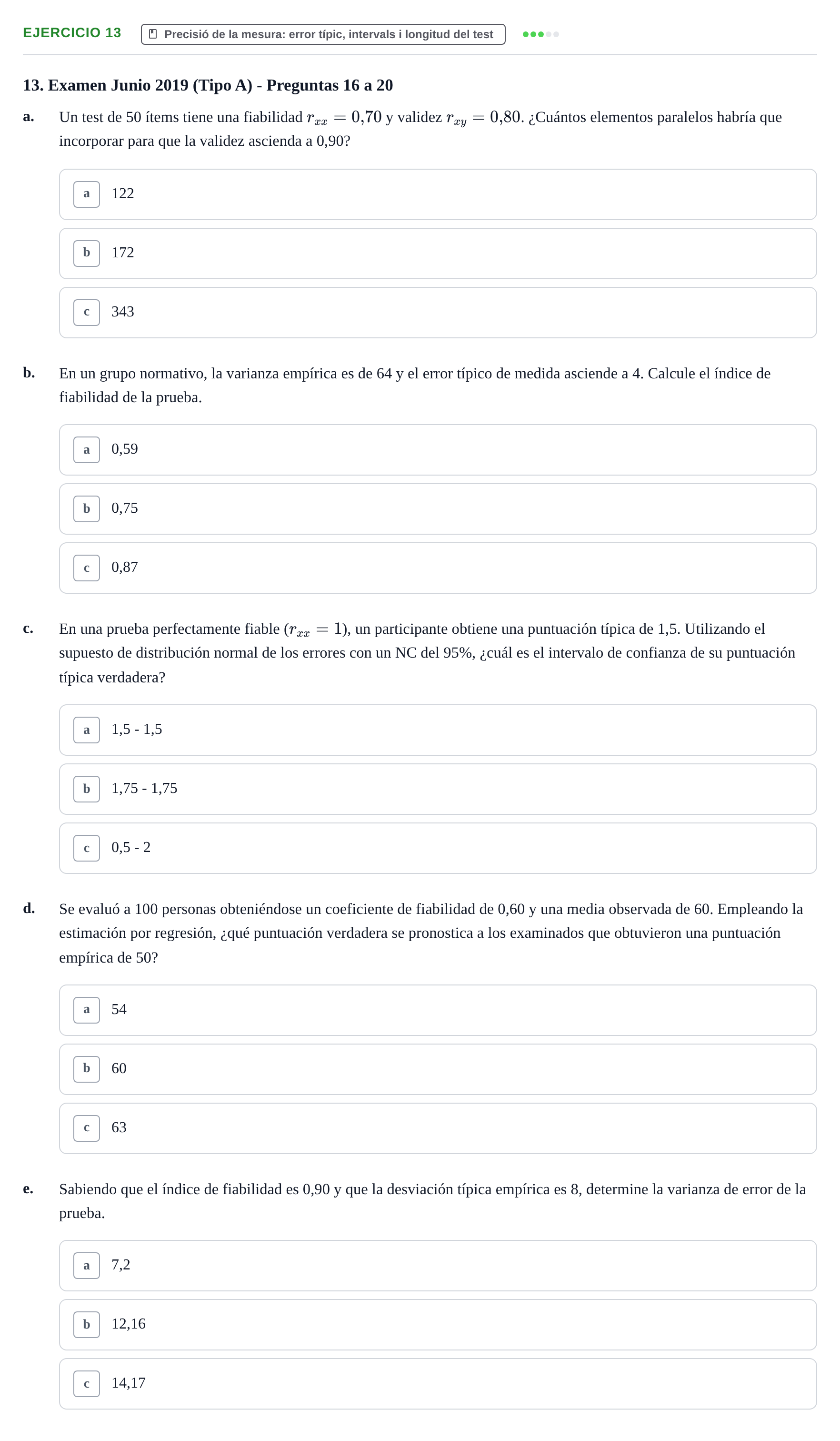 Enunciado: Problema 13 · Psicometría UB 2022