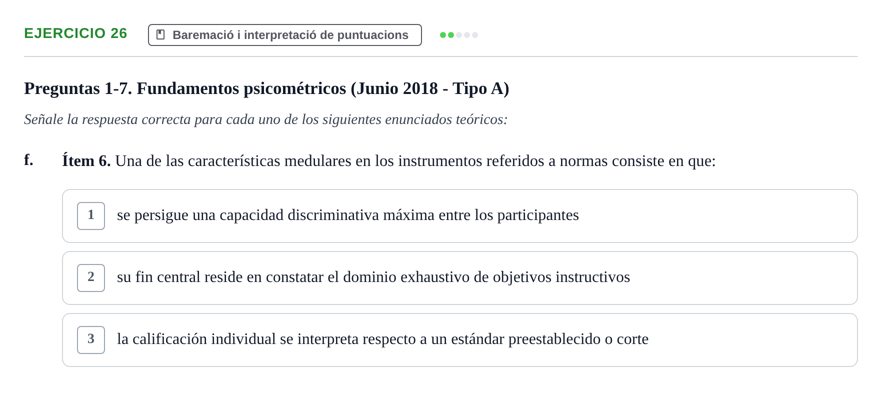 Enunciado: Ejercicio 26 - Baremació i interpretació de puntuacions · Psicometría UB 2022
