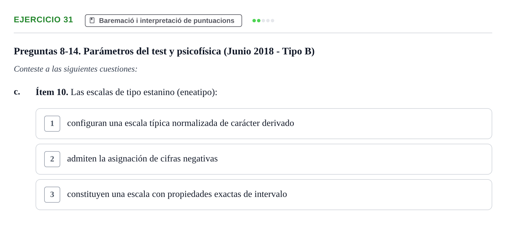 Enunciado: Ejercicio 31 - Baremació i interpretació de puntuacions · Psicometría UB 2022
