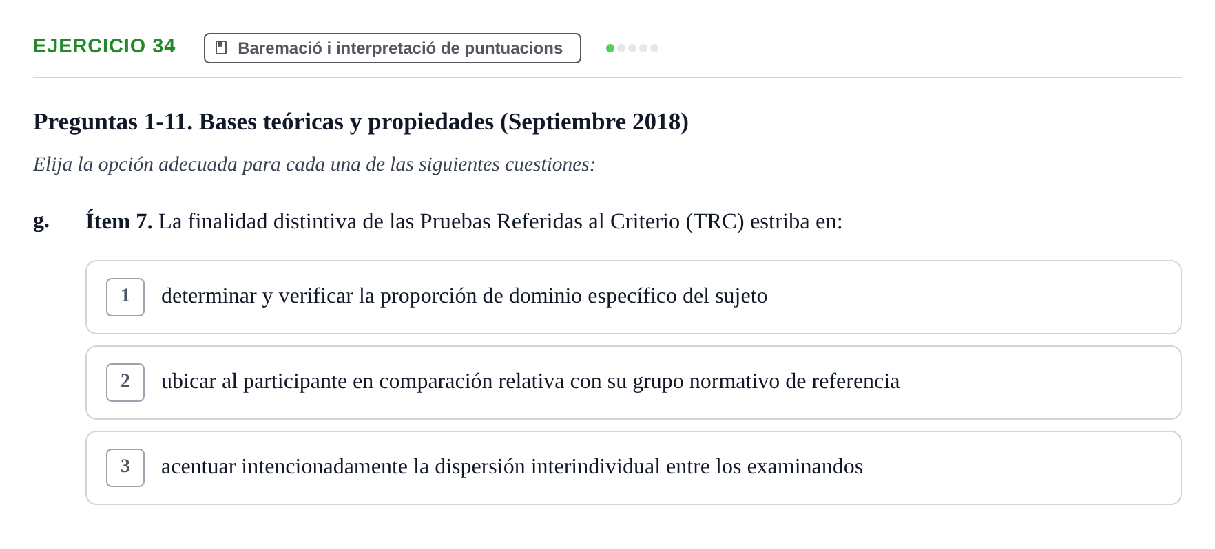 Enunciado: Ejercicio 34 - Baremació i interpretació de puntuacions · Psicometría UB 2022