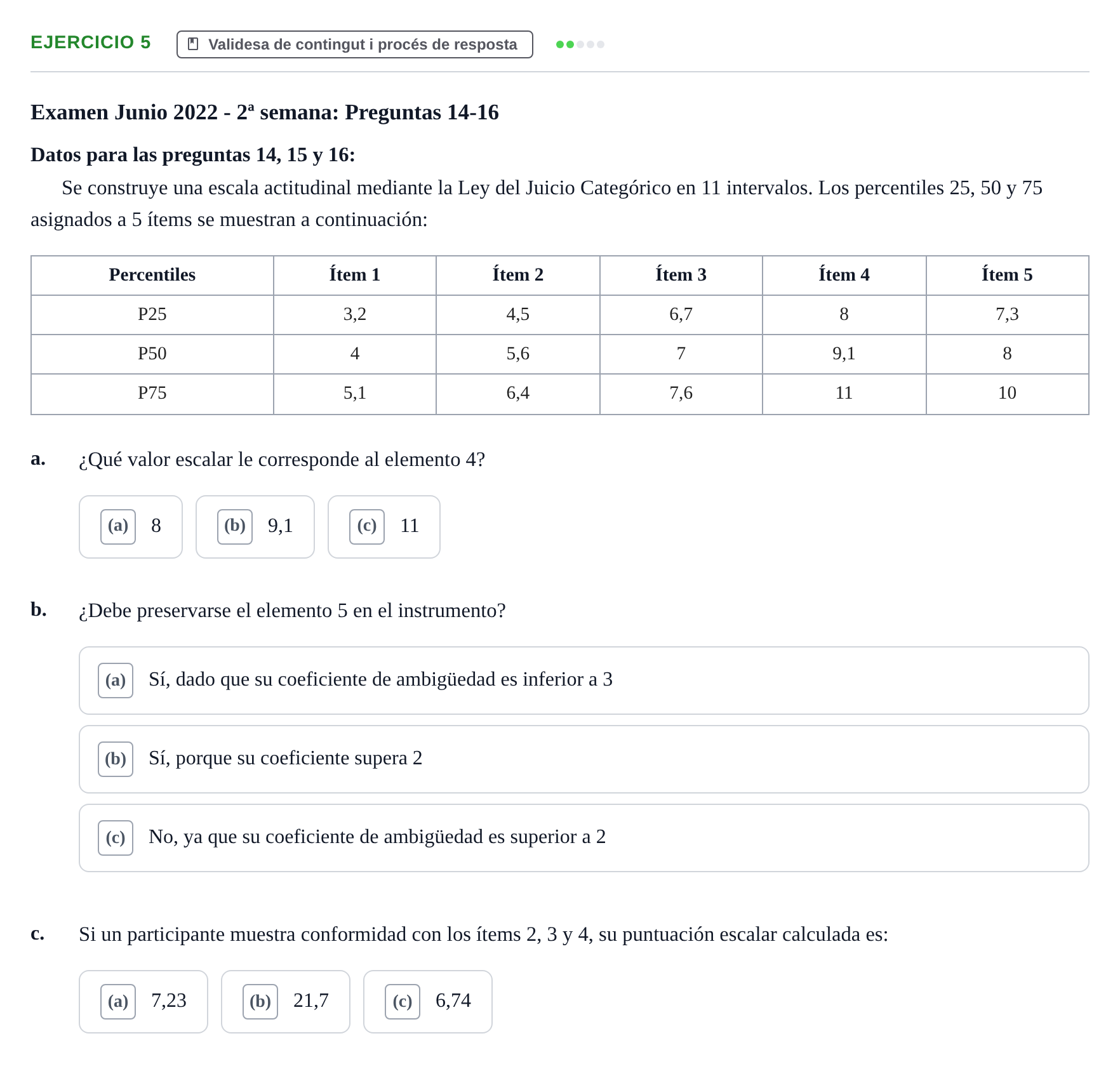 Enunciado: Problema 5 · Psicometría UB 2022