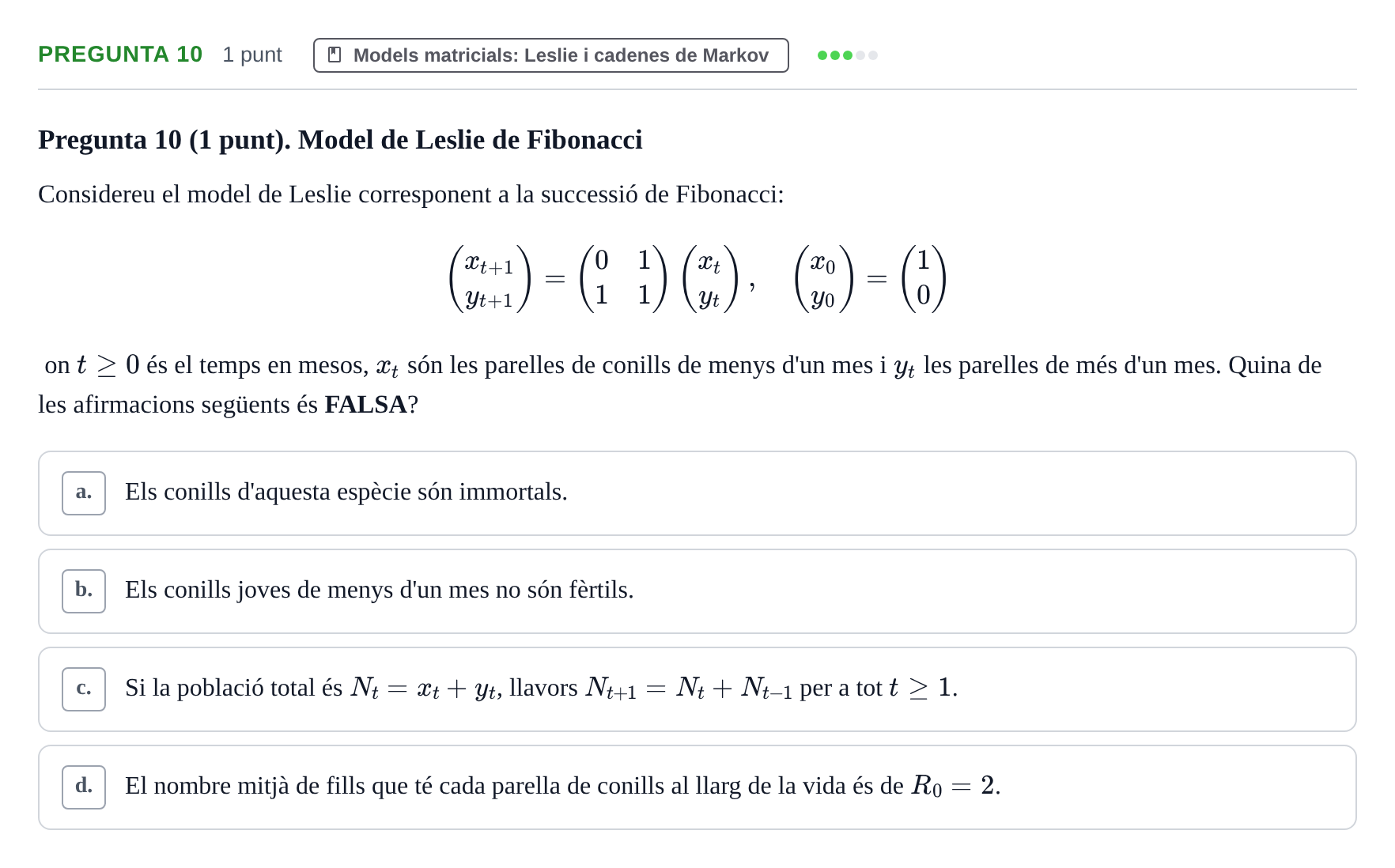 Enunciado: Pregunta 10 · Matemáticas UDG 2016