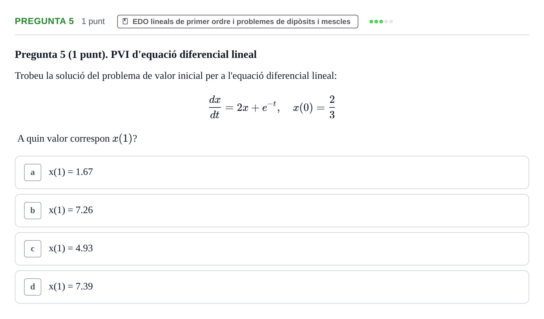 Enunciado: Pregunta 5 · Matemáticas UDG 2017