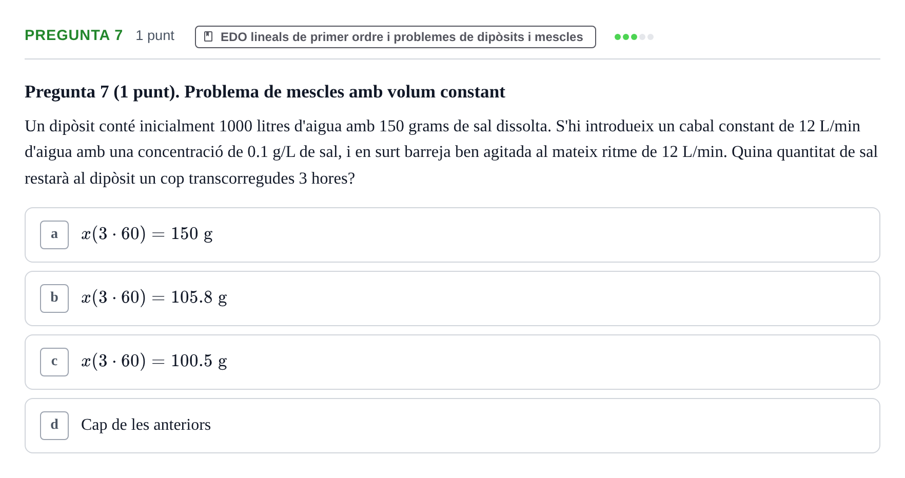 Enunciado: Pregunta 7 · Matemáticas UDG 2017
