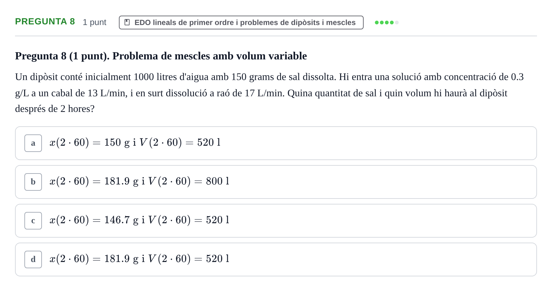 Enunciado: Pregunta 8 · Matemáticas UDG 2017