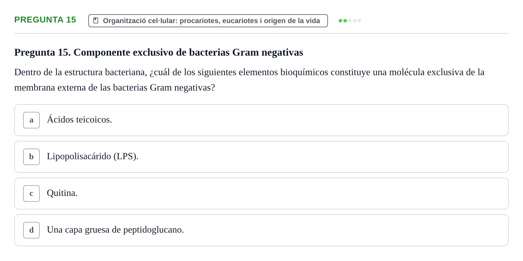 Enunciado: Pregunta 15