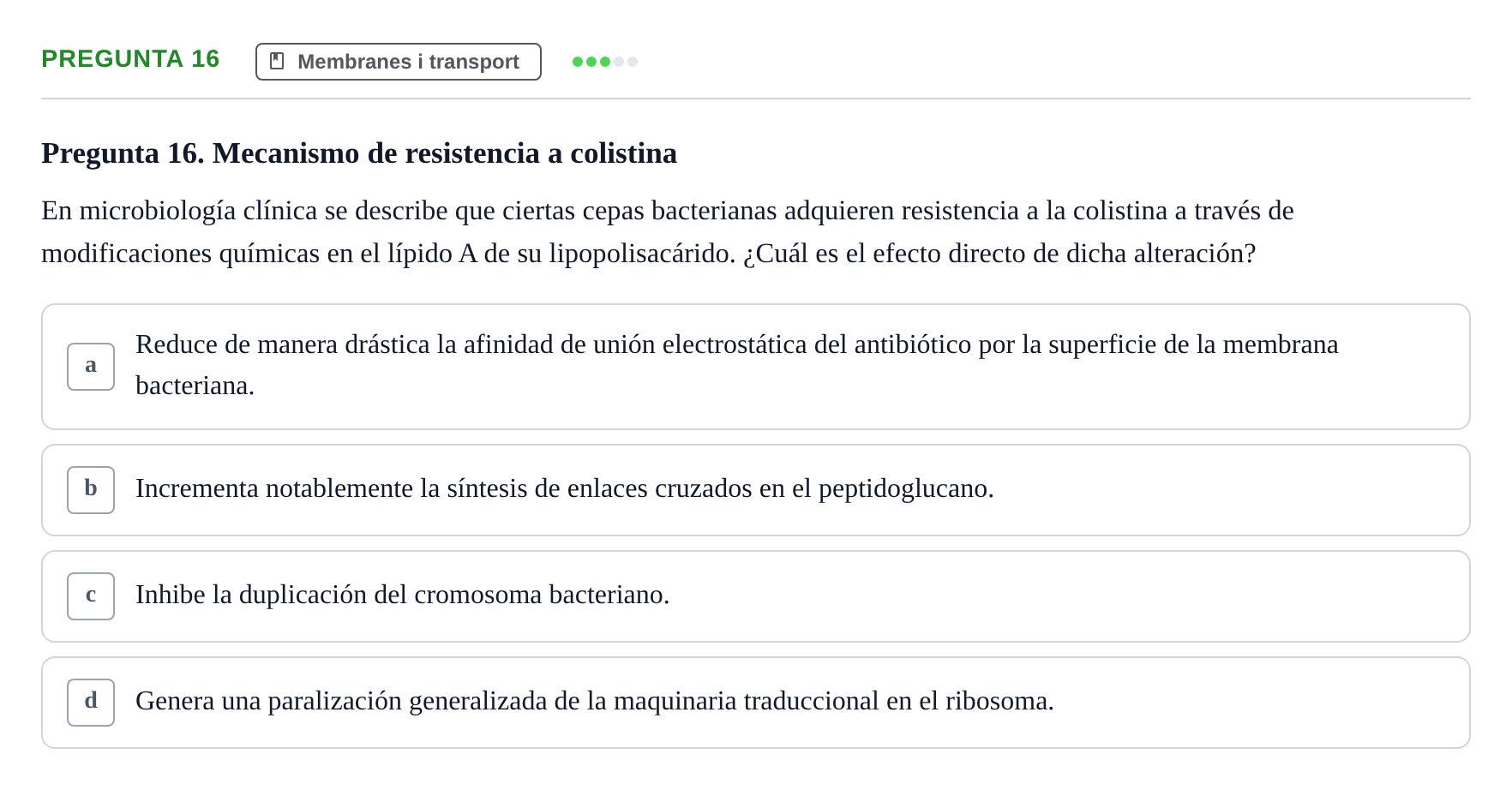 Enunciado: Pregunta 16