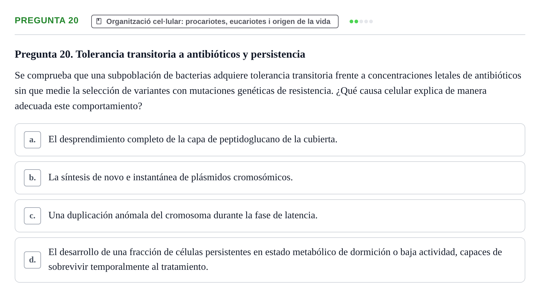 Enunciado: Pregunta 20