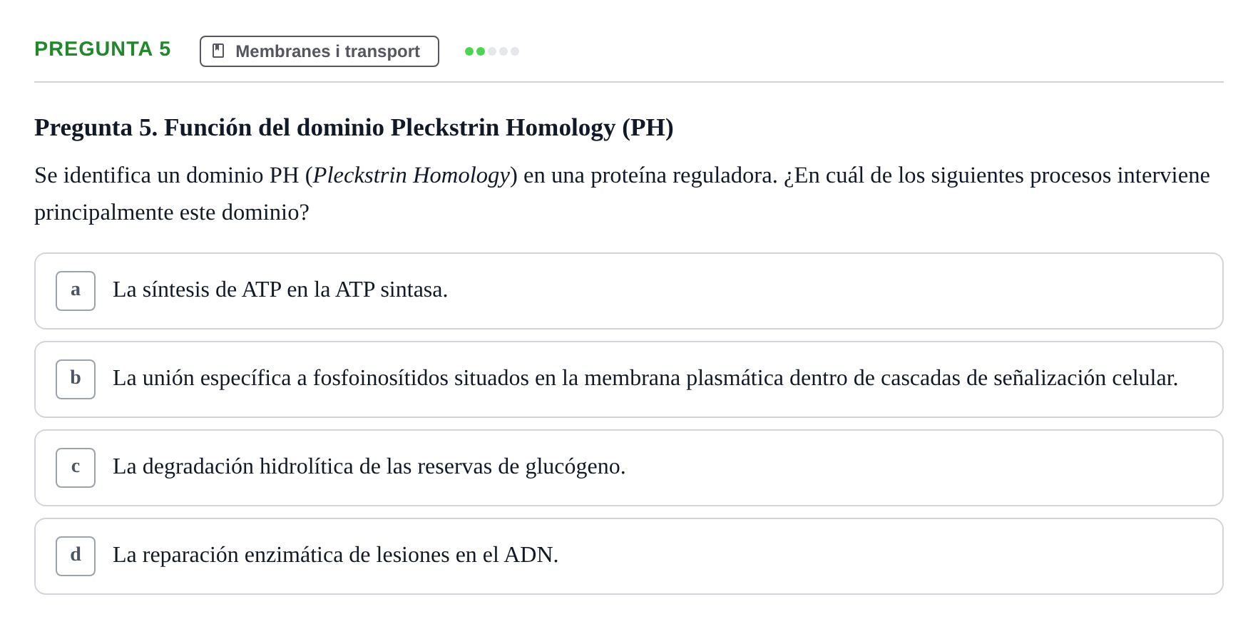 Enunciado: Pregunta 5