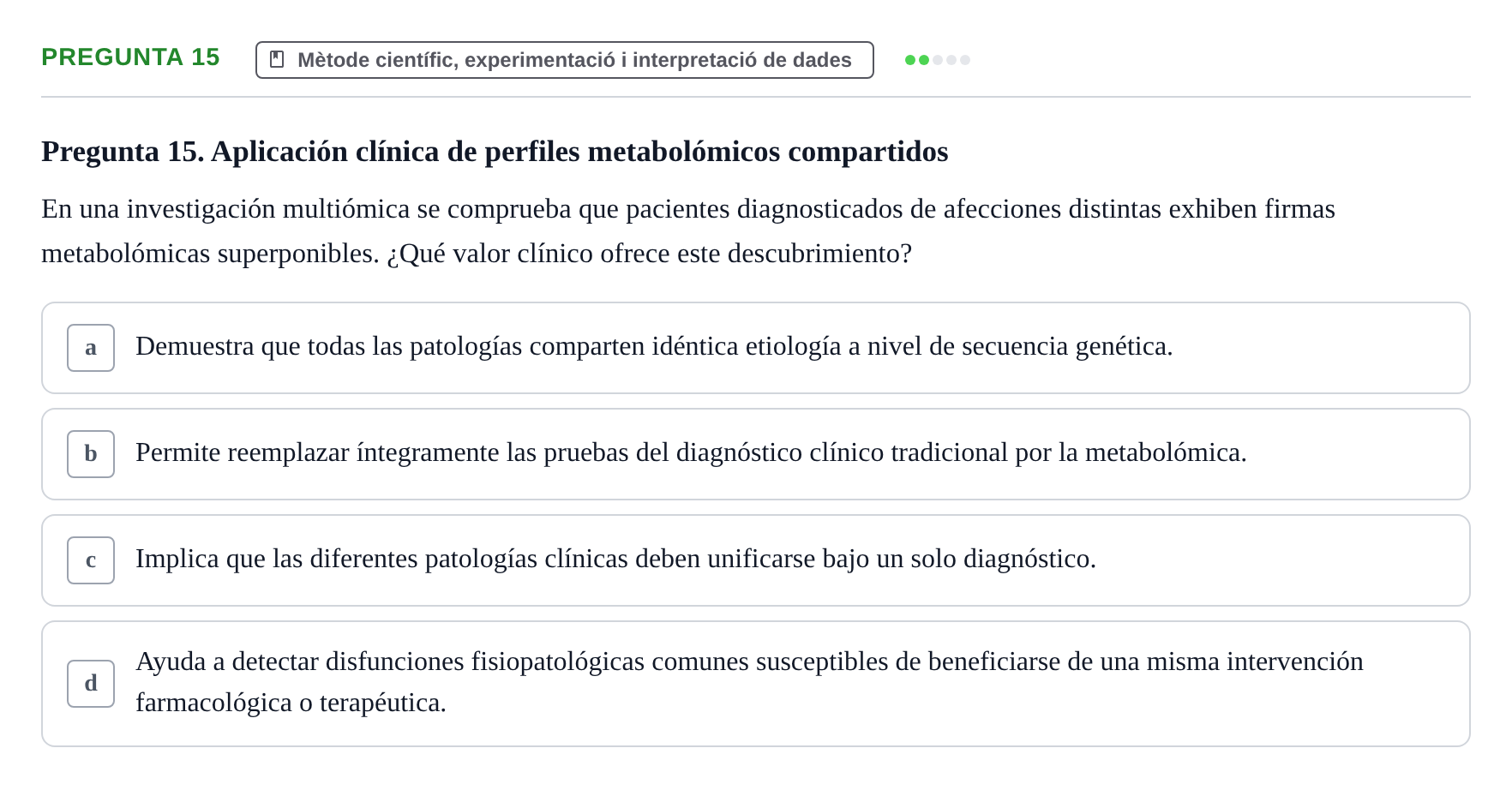 Enunciado: Pregunta 15