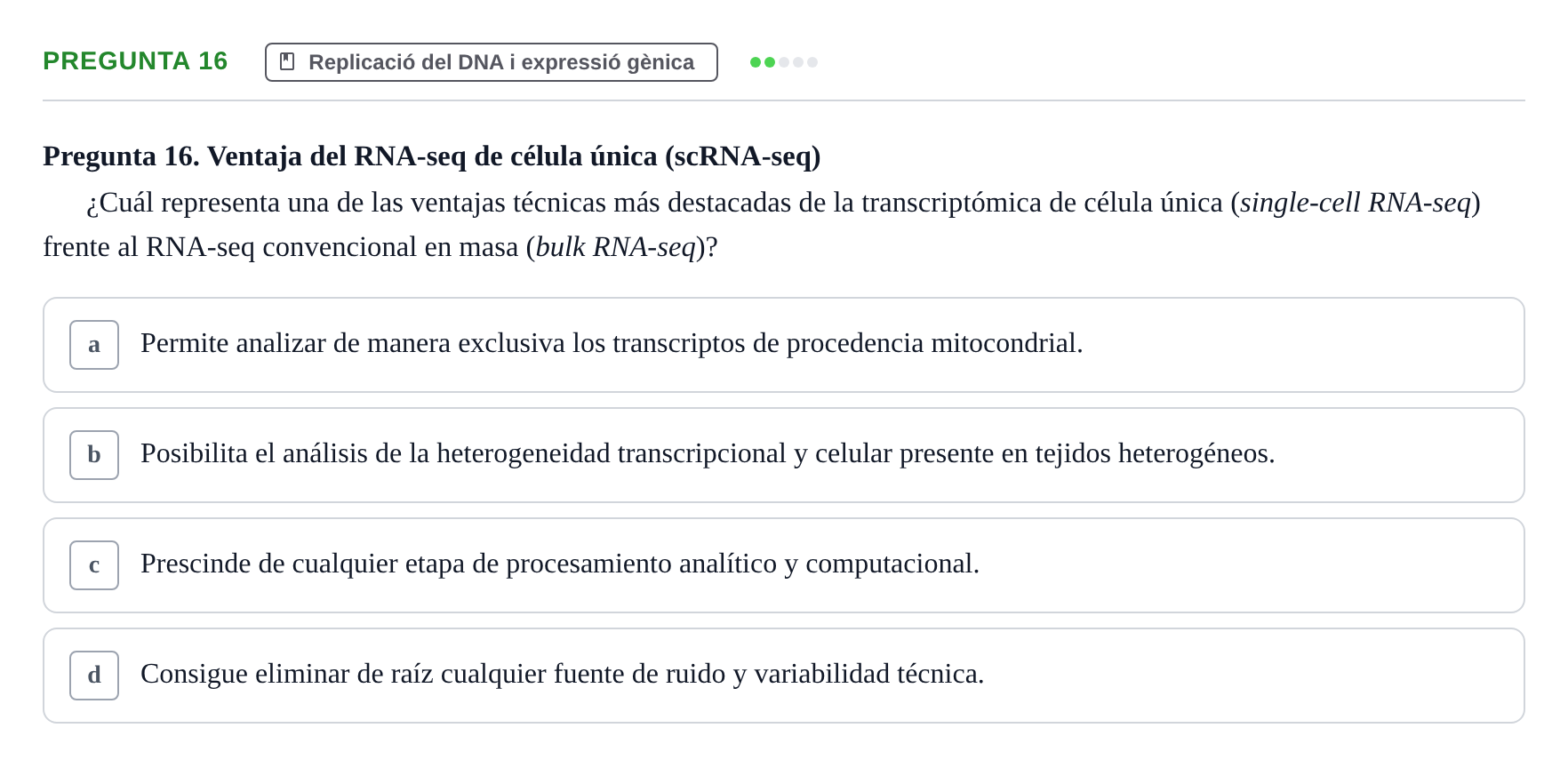 Enunciado: Pregunta 16