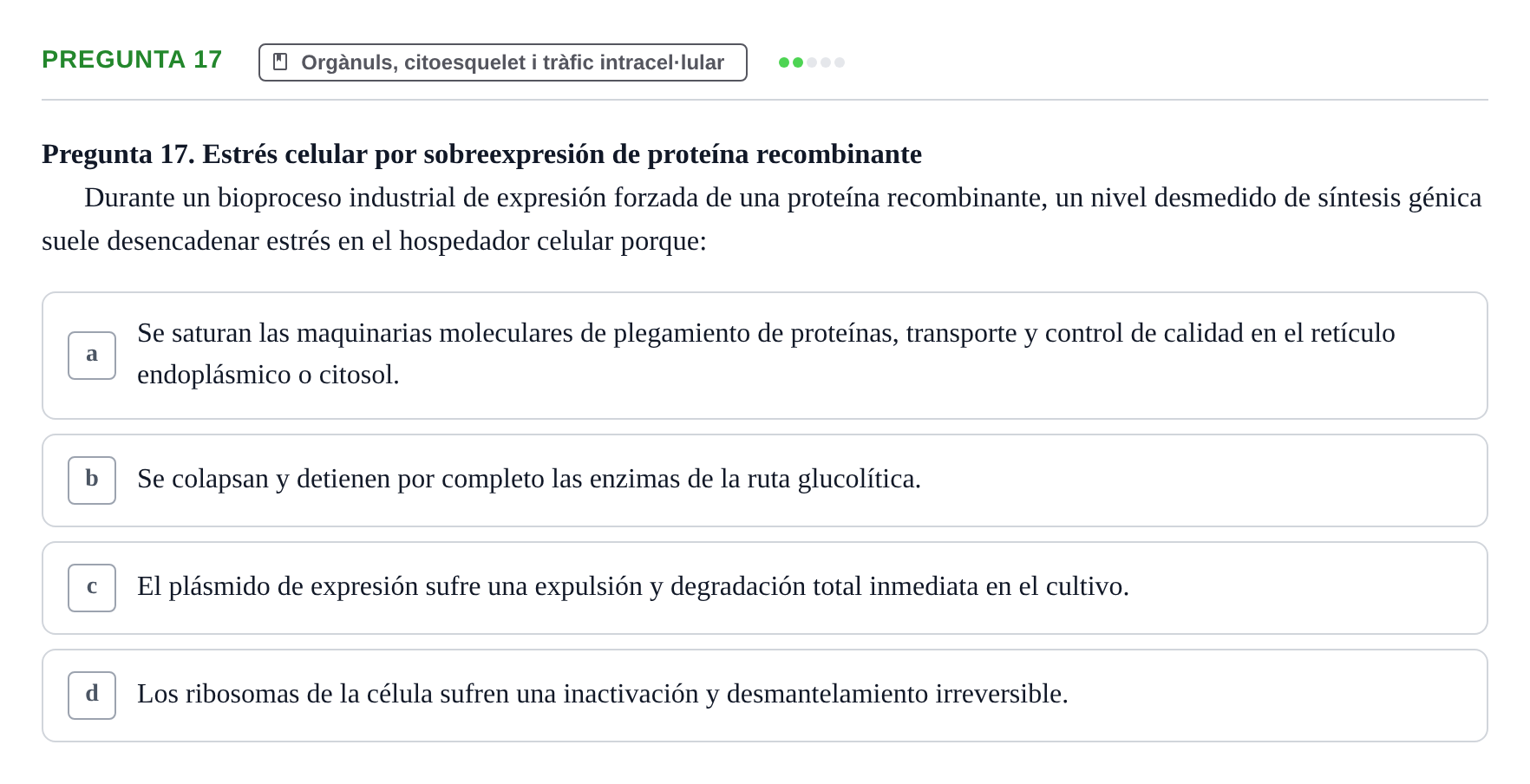Enunciado: Pregunta 17