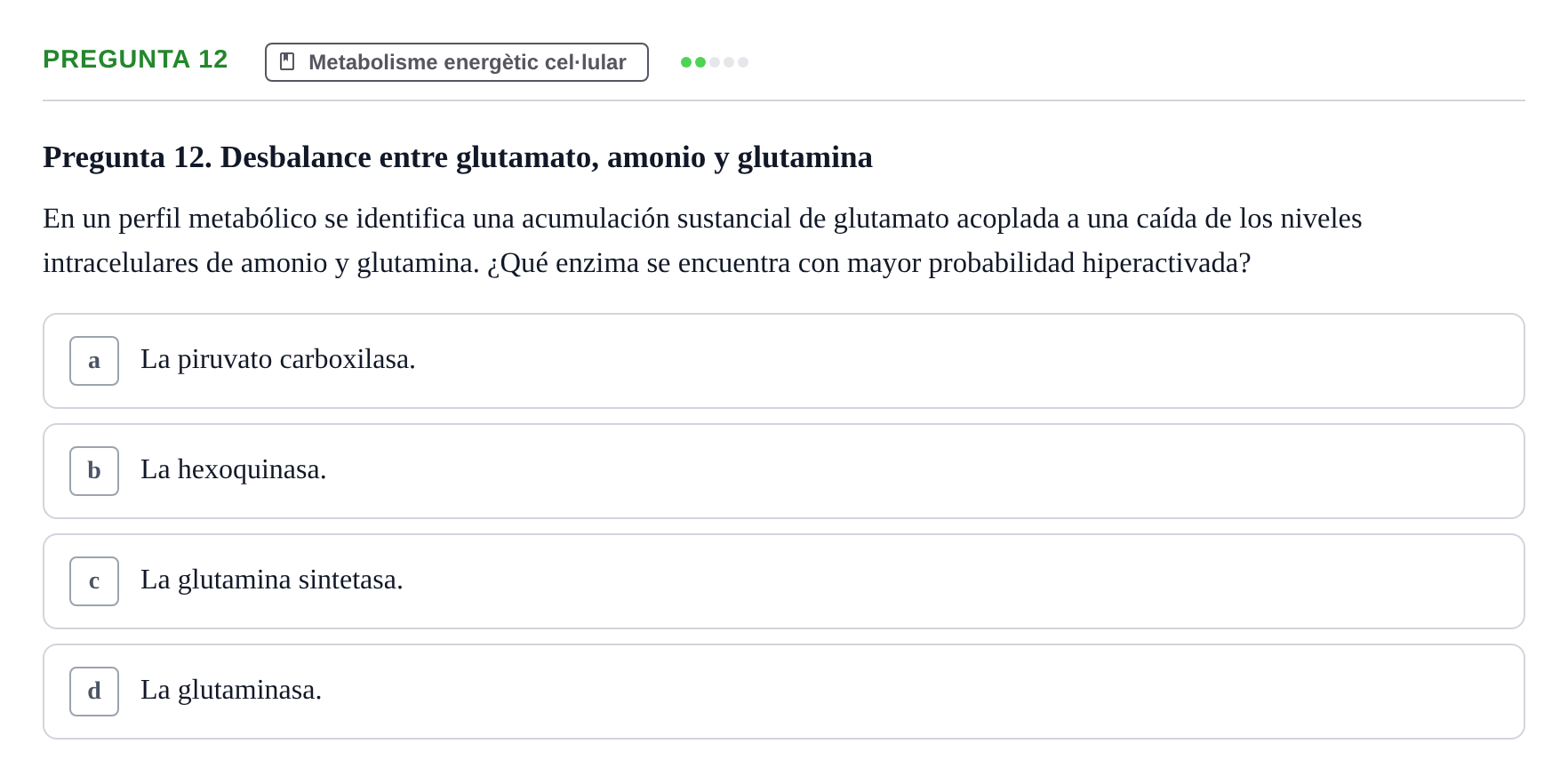 Enunciado: Pregunta 12