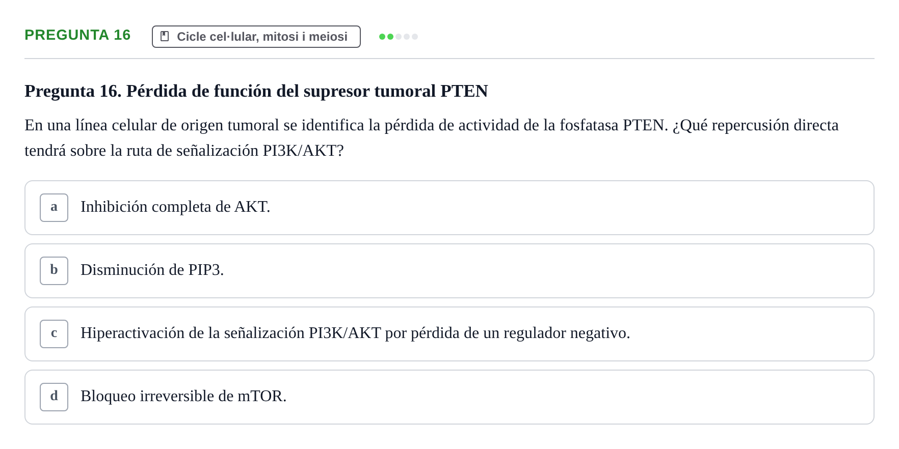 Enunciado: Pregunta 16