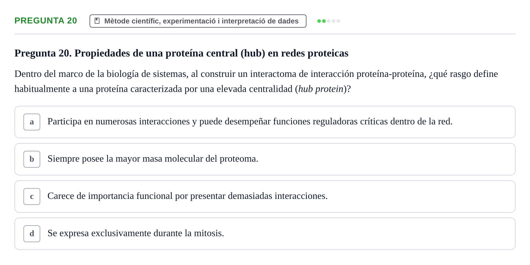 Enunciado: Pregunta 20