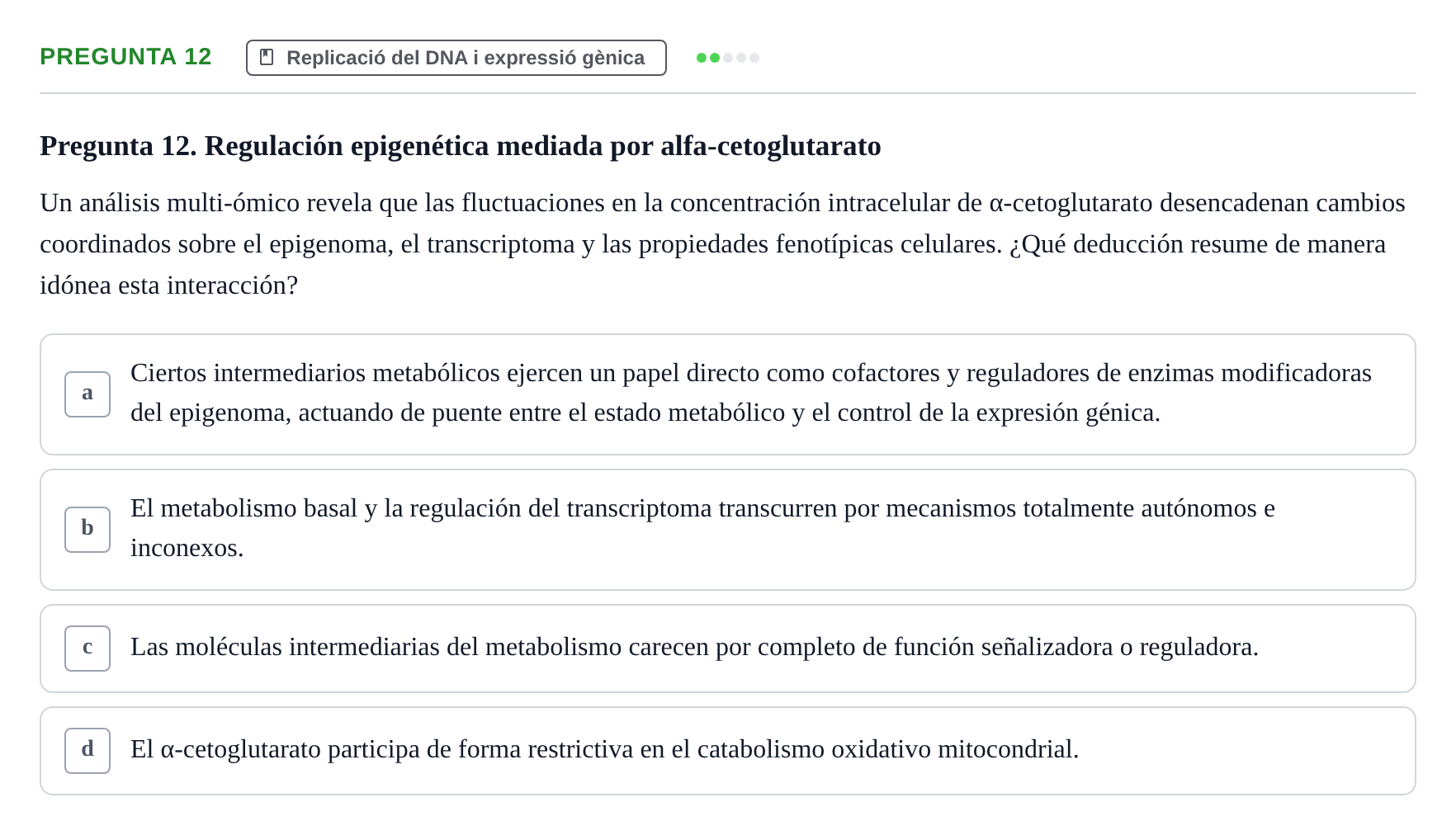 Enunciado: Pregunta 12
