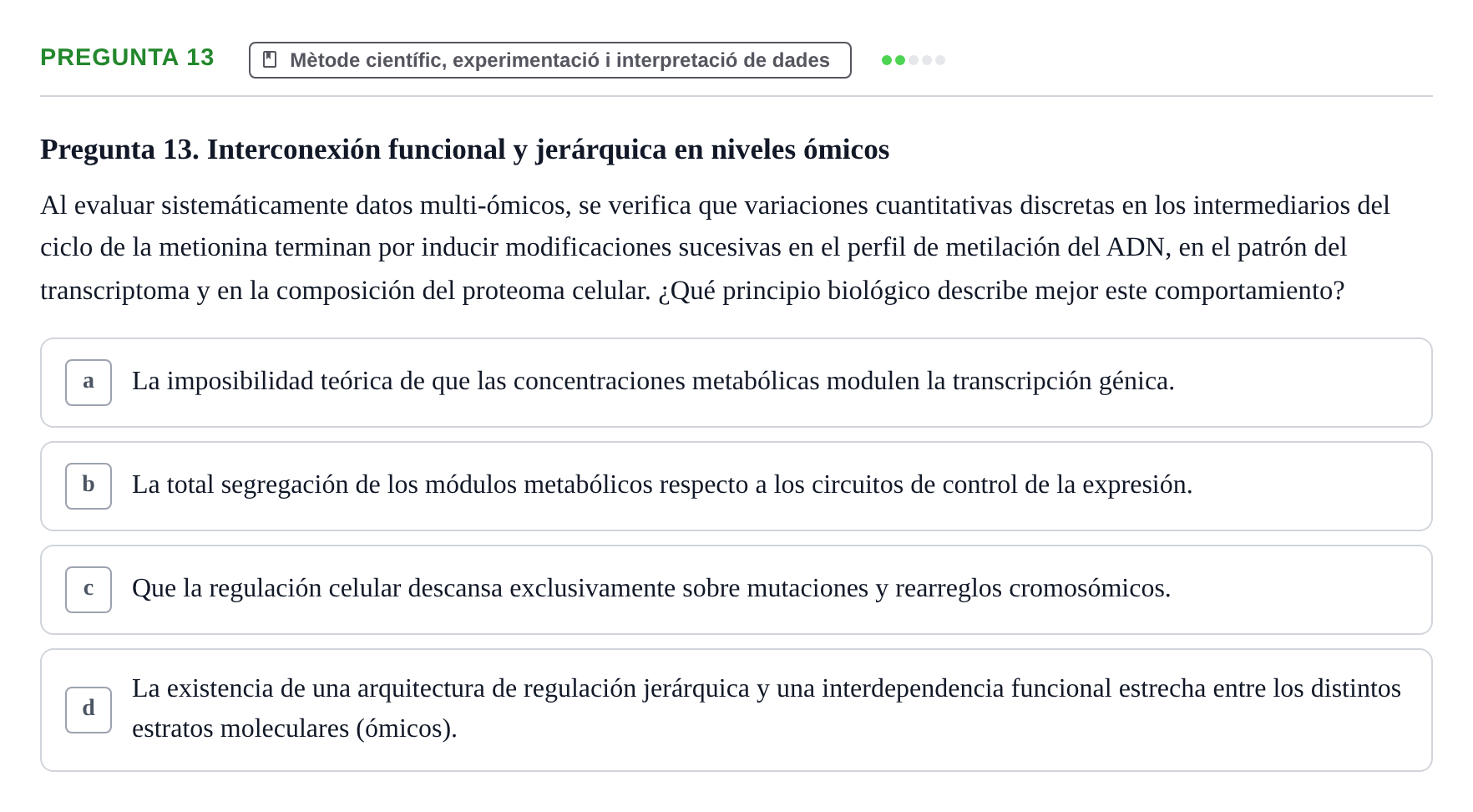 Enunciado: Pregunta 13