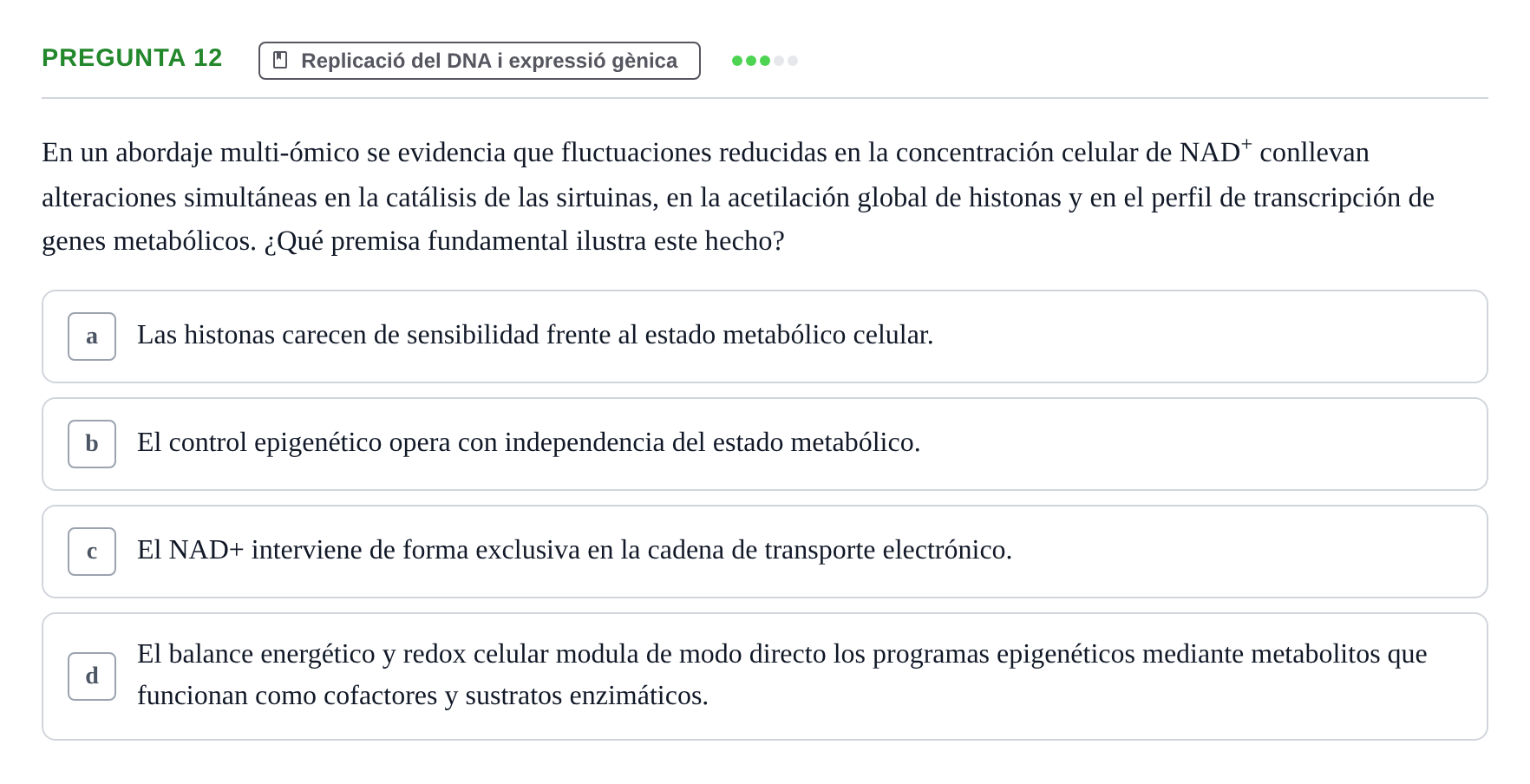 Enunciado: Pregunta 12