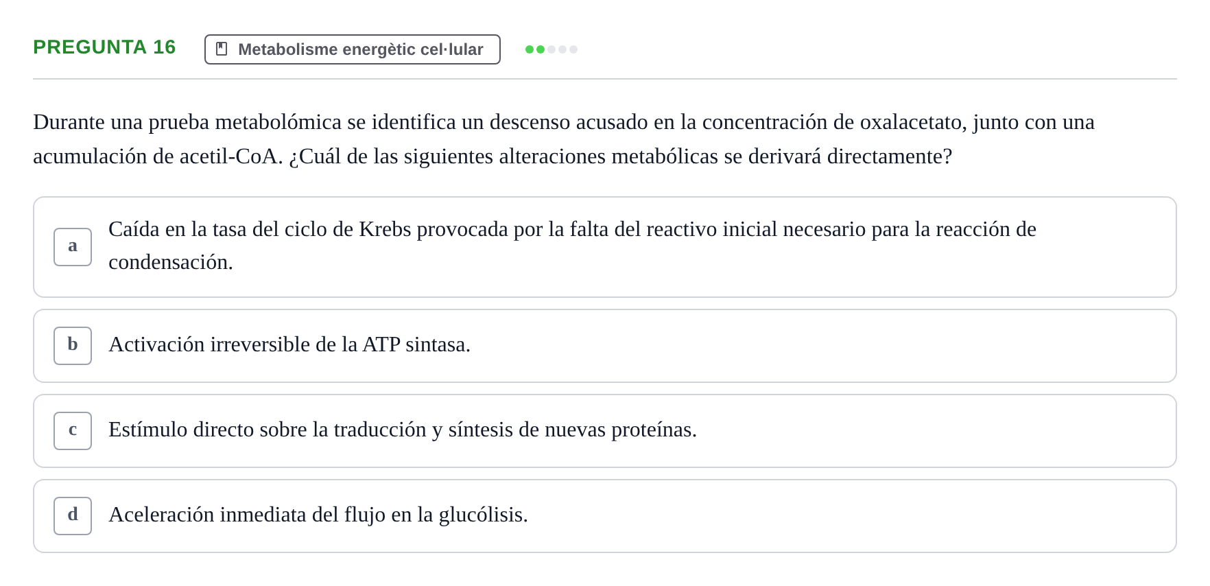 Enunciado: Pregunta 16