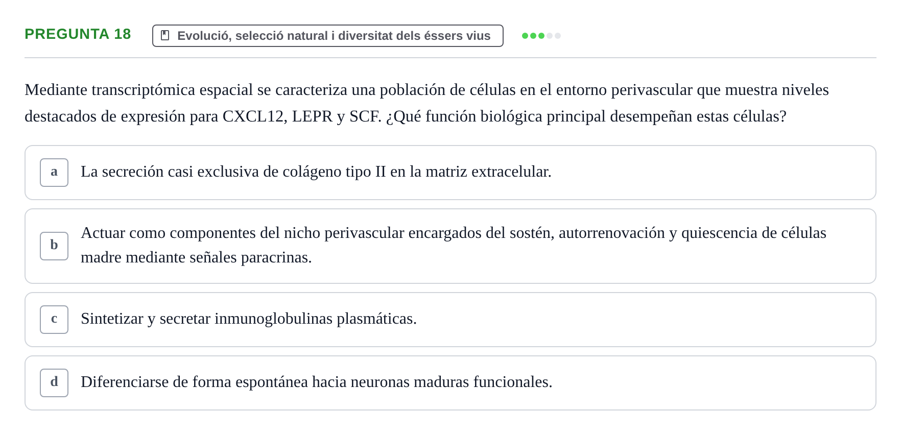 Enunciado: Pregunta 18