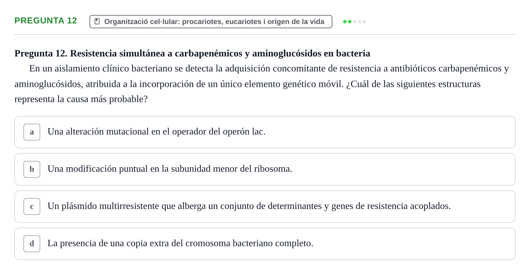 Enunciado: Pregunta 12