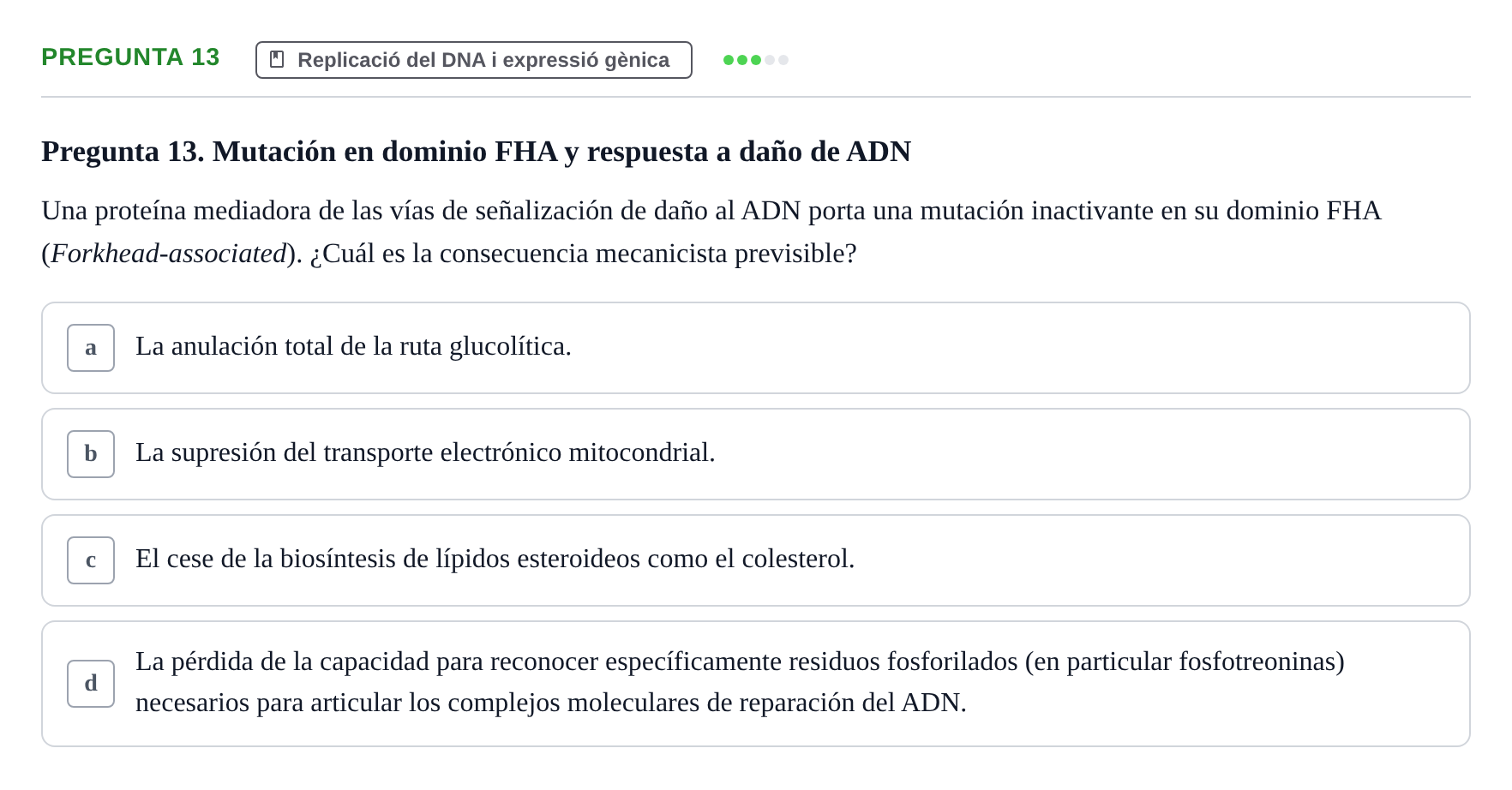 Enunciado: Pregunta 13